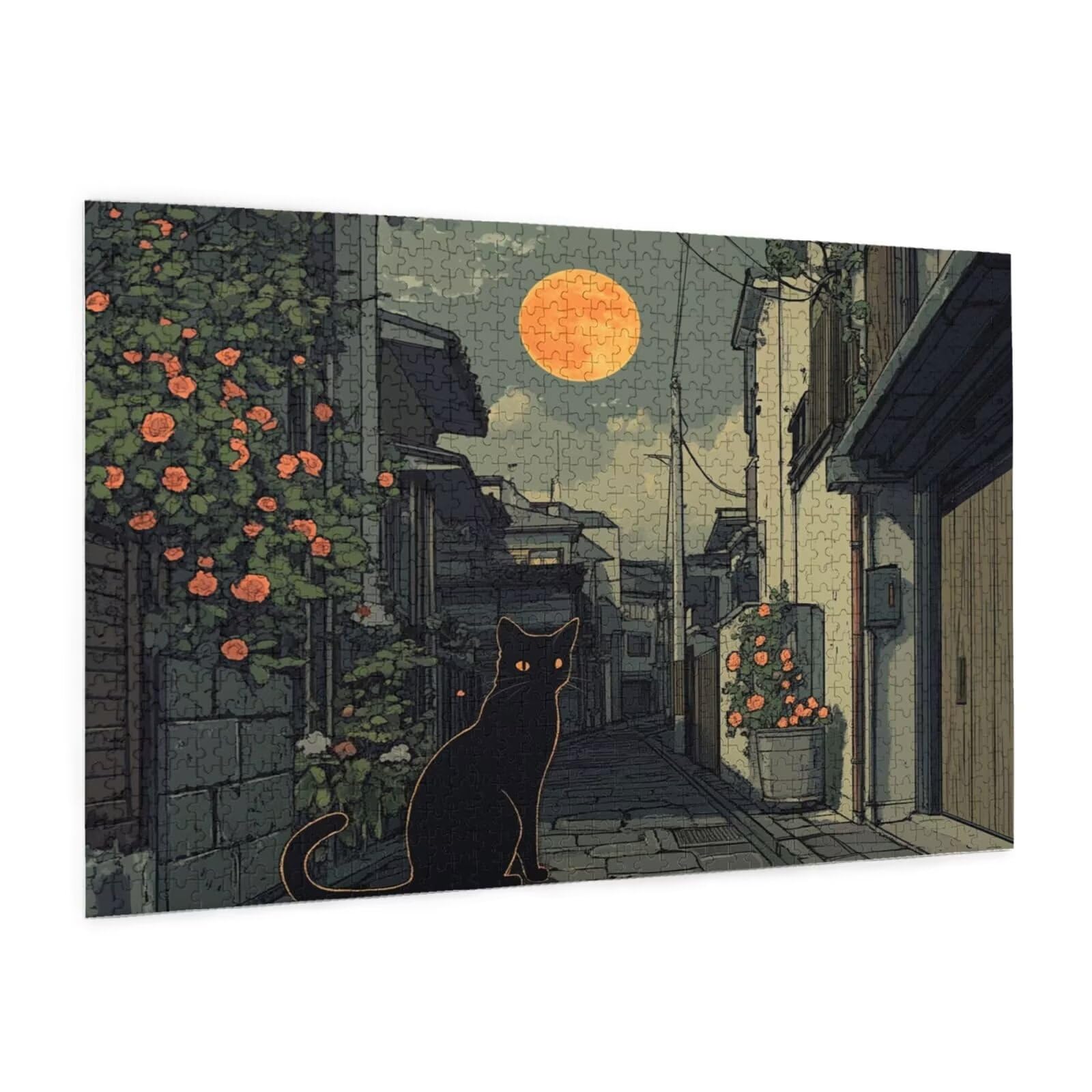 Puzzle kot, 1500 elementów, puzzle uliczne dla dorosłych, z pudełkiem na prezent, duże drewniane puzzle dla dorosłych, gra zręcznościowa dla całej rodziny, prezenty dla kobiet, 87 x 57 cm, 894y