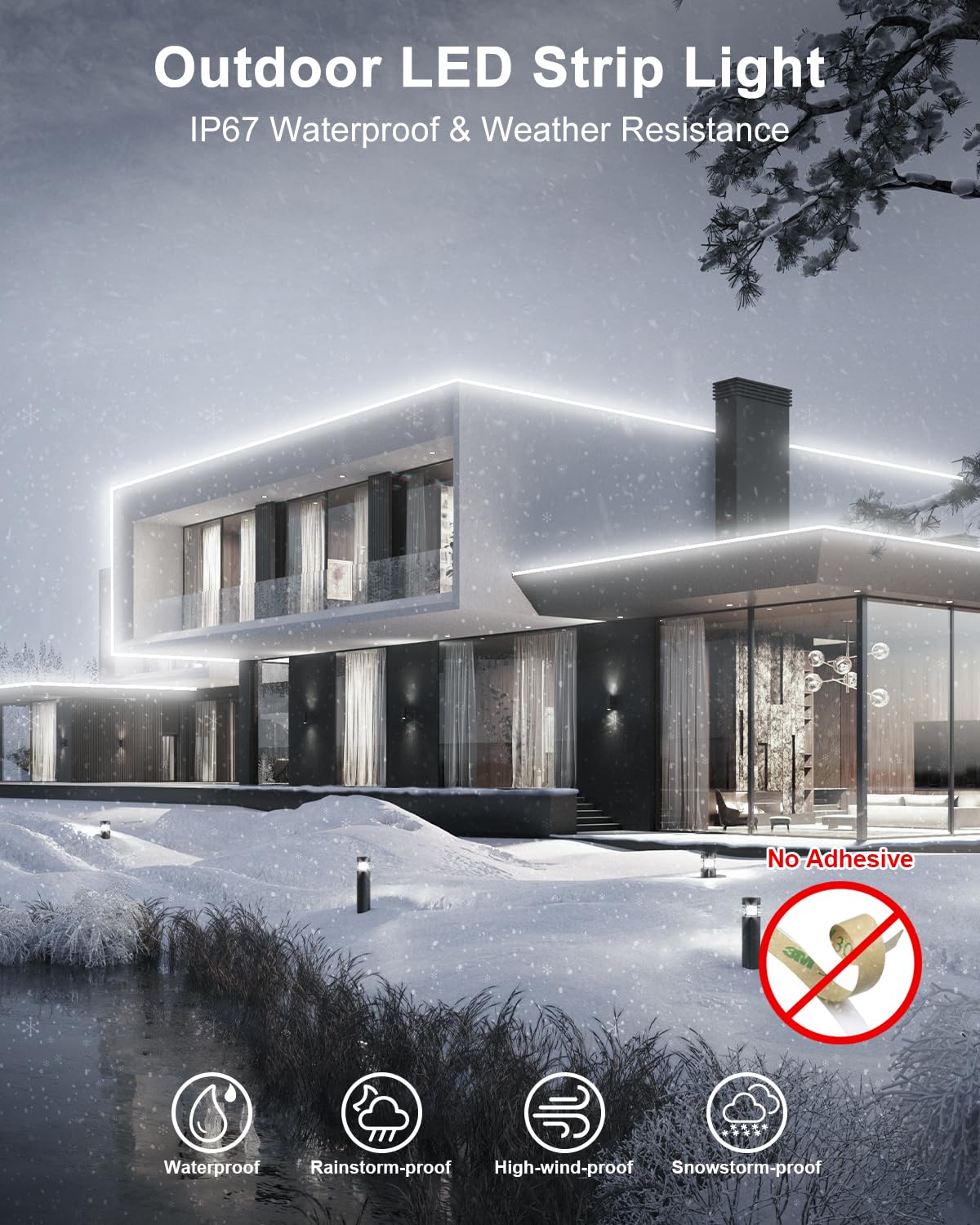 ALITOVE Striscia LED COB da 24 V, 10 m, con telecomando e alimentatore di rete, luce bianca fredda, 6000 K, per esterni, flessibile, 3200 LED, per giardino, festival, decorazione della casa