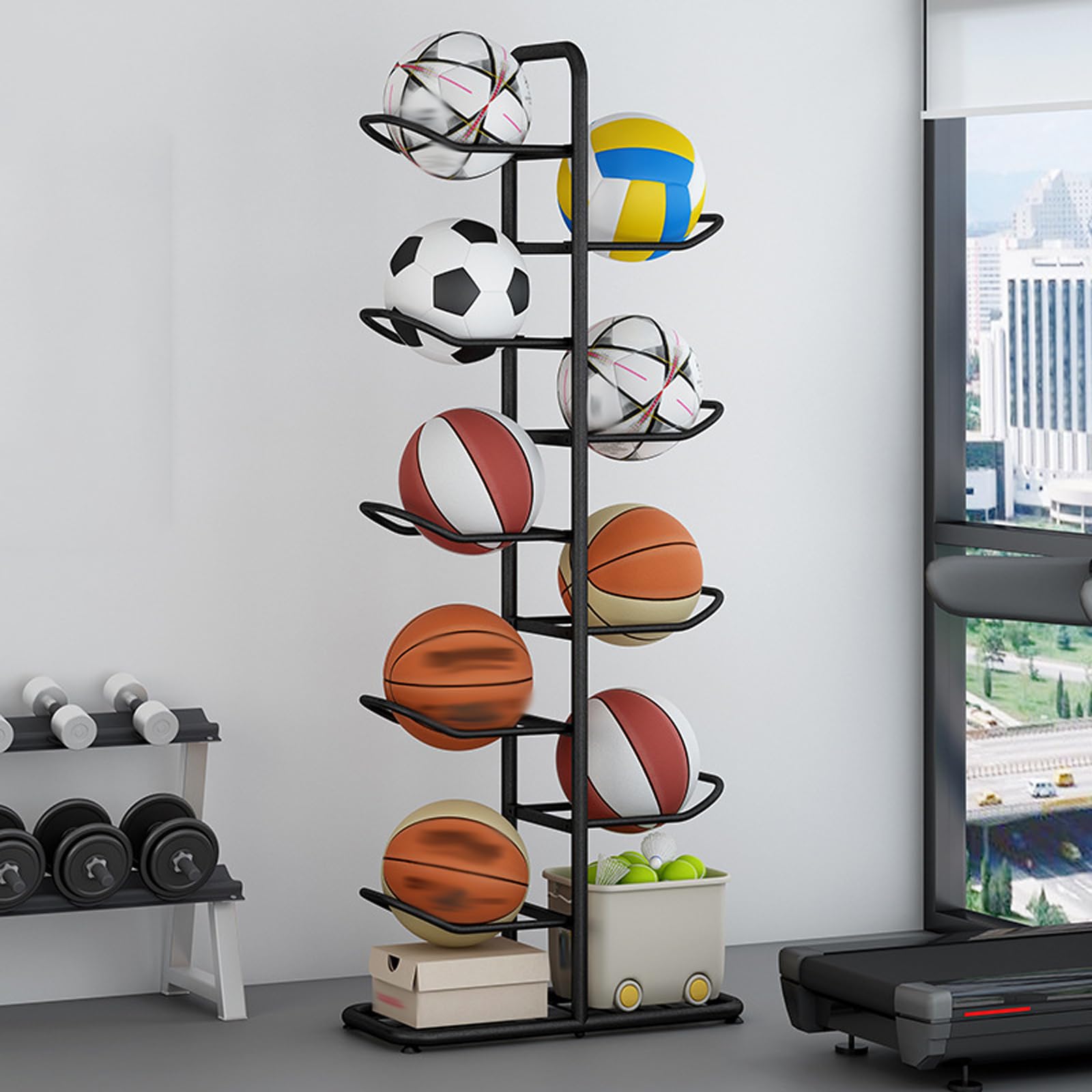 Vertikales BallstäNder,Ball Aufbewahrung StäNder,Basketball Aufbewahrungsregal,Ball-Aufbewahrungsregal Abnehmbares,Vertikale Ballaufbewahrung,FüR Volleyball,Basketball,FußBall