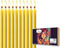 Vista 2 de Juego de 20 velas cónicas de color sólido, velas de cera de parafina sin goteo de 4 pulgadas con mecha de algodón, ideal para bodas, shabat