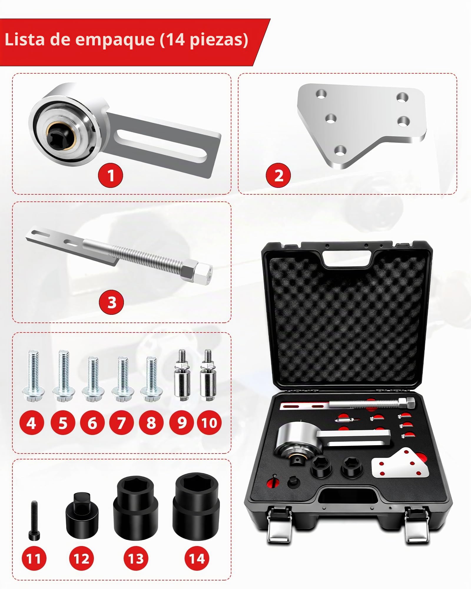 RUIZHI 14 Multiplicadores de Par - Desmontaje e Instalación, 303-1611, Amplificador de Par para Ford Ecoboost 1.0 | Duratec 1.0/1.1 | Ecoblue 2.0 Y 2.0 Duratorq-TDCi Motores Acero