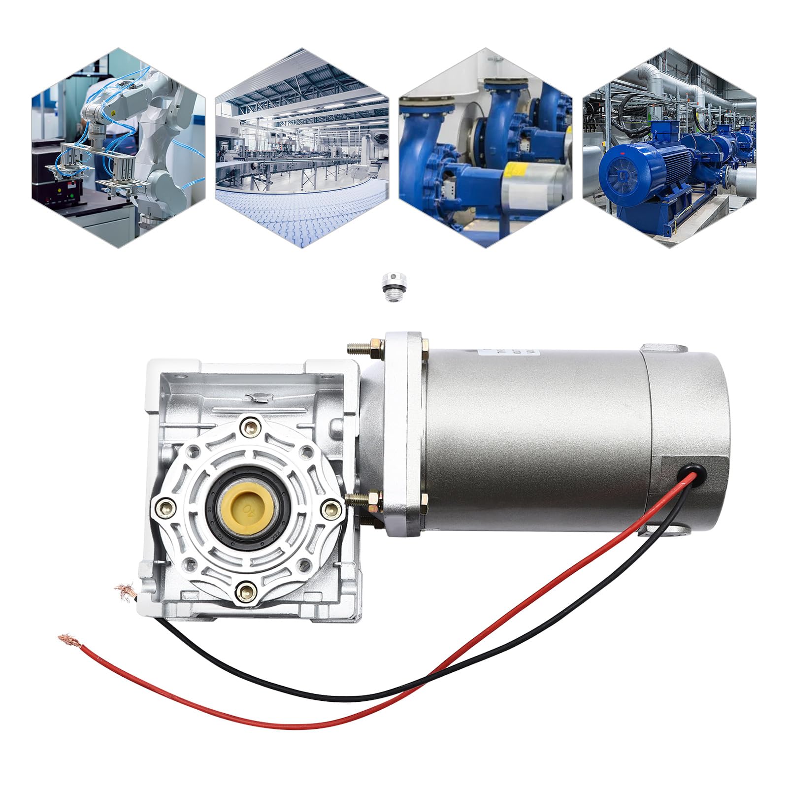 Silnik o wysokim momencie obrotowym 200 W DC 12 V przekładnia ślimakowa przekładnia elektryczna przekładnia RV 1800 obr./min 6,4 kg/cm Znamionowy moment obrotowy wysoki moment obrotowy zmienna