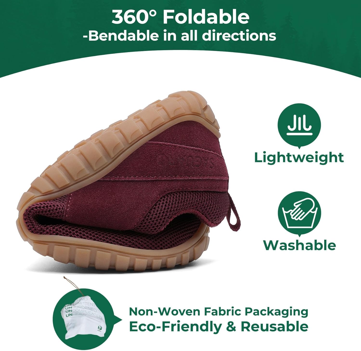 SAGUARO Wish Unisex Barefoot Shoes - Forest Outdoor Wide Toe Barefoot Shoes with Zero-Drop Sole Size 36-48 - Image 7