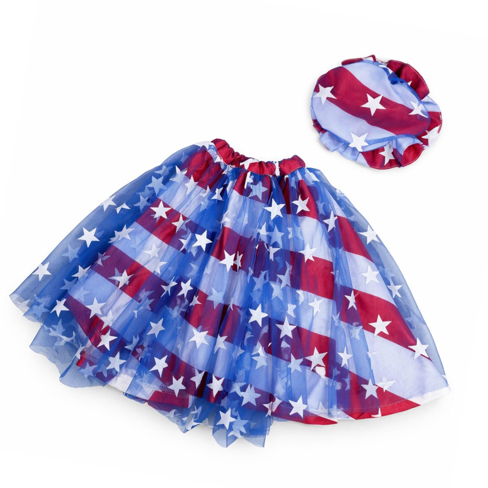 Tsophreniq Patriotic Day Porch Geese Statue Costume Set with Tulle Skirt and Hat for July 4th Festival Decoration and Photography Quarter of July Porch Waterfowl Deck
