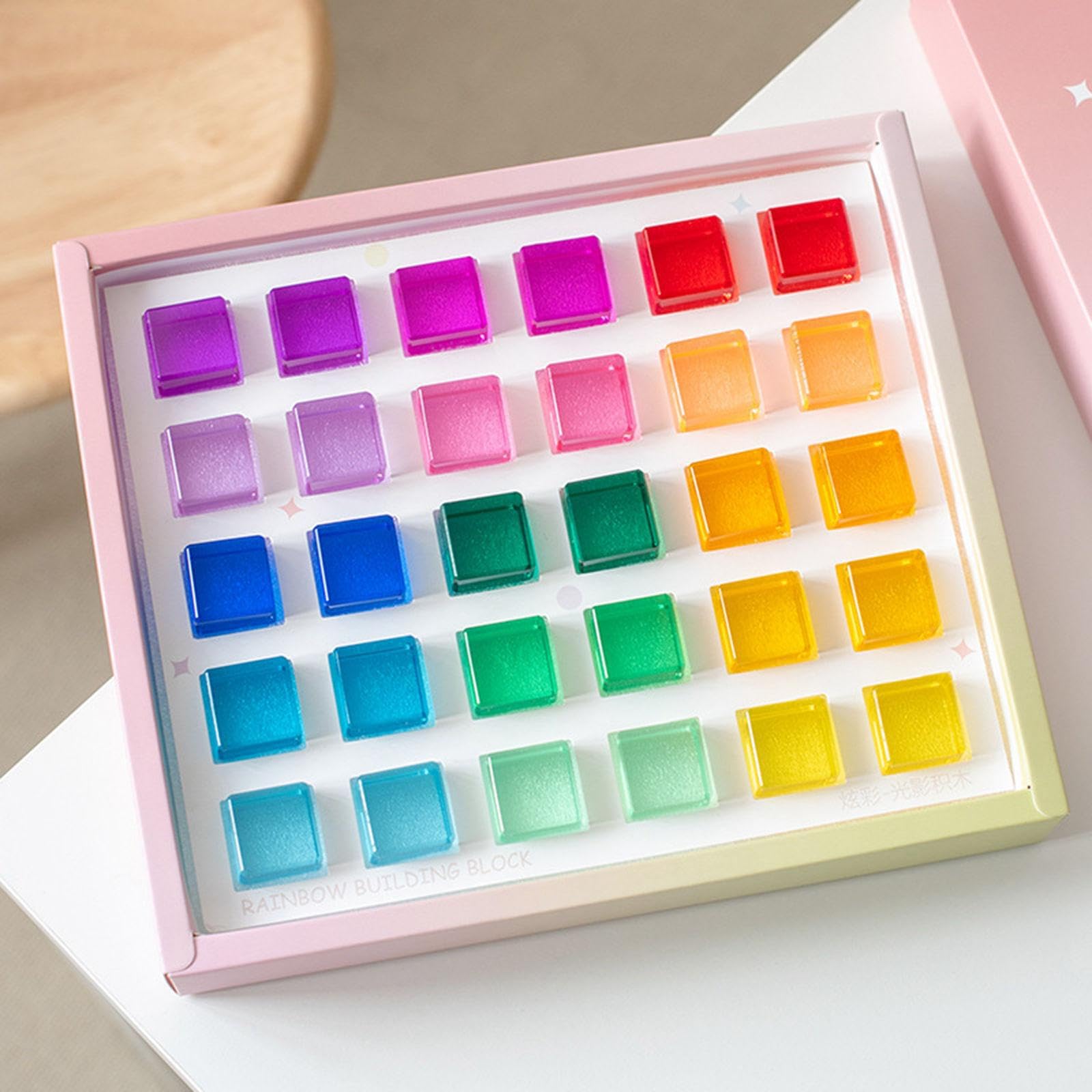 Bloques de construcción apilables de Colores para niños: Cubos arcoíris educativos para desarrollar la Creatividad y la motricidad Fina. Juguete , 15 Piezas