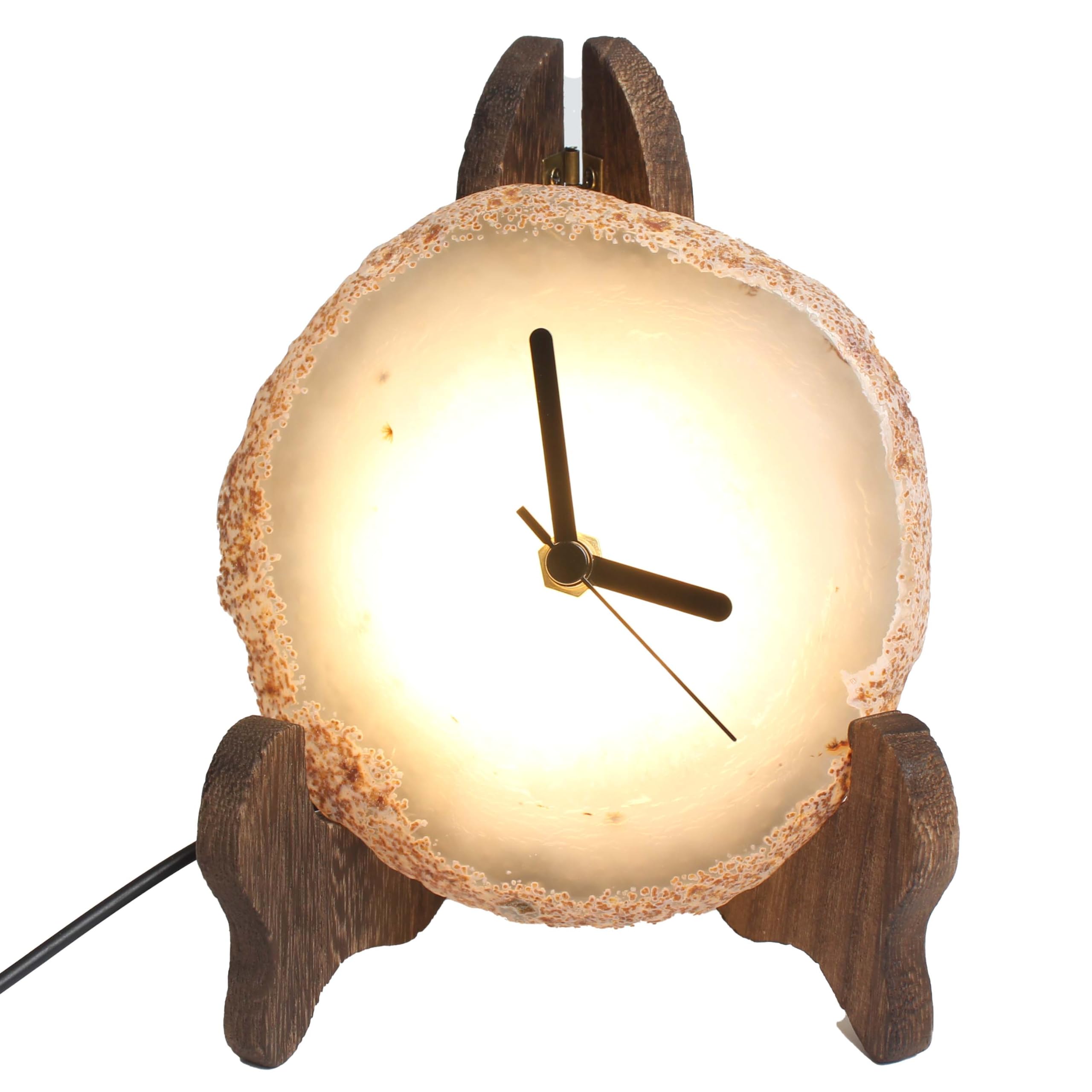 Reloj de mesa de ágata natural, el regalo de inauguración ideal