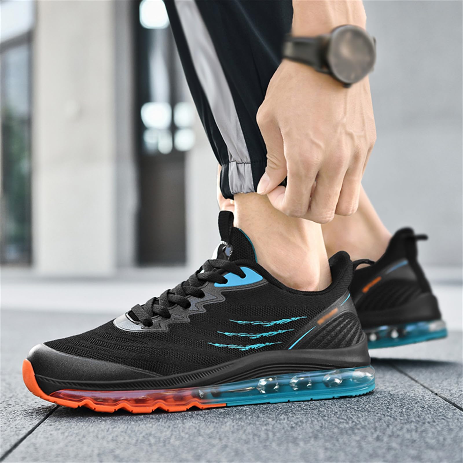 Zapatillas De Running con Colchón De Aire para Hombre Zapatillas De Tenis Transpirables Antideslizantes Y Cómodas para Caminar
