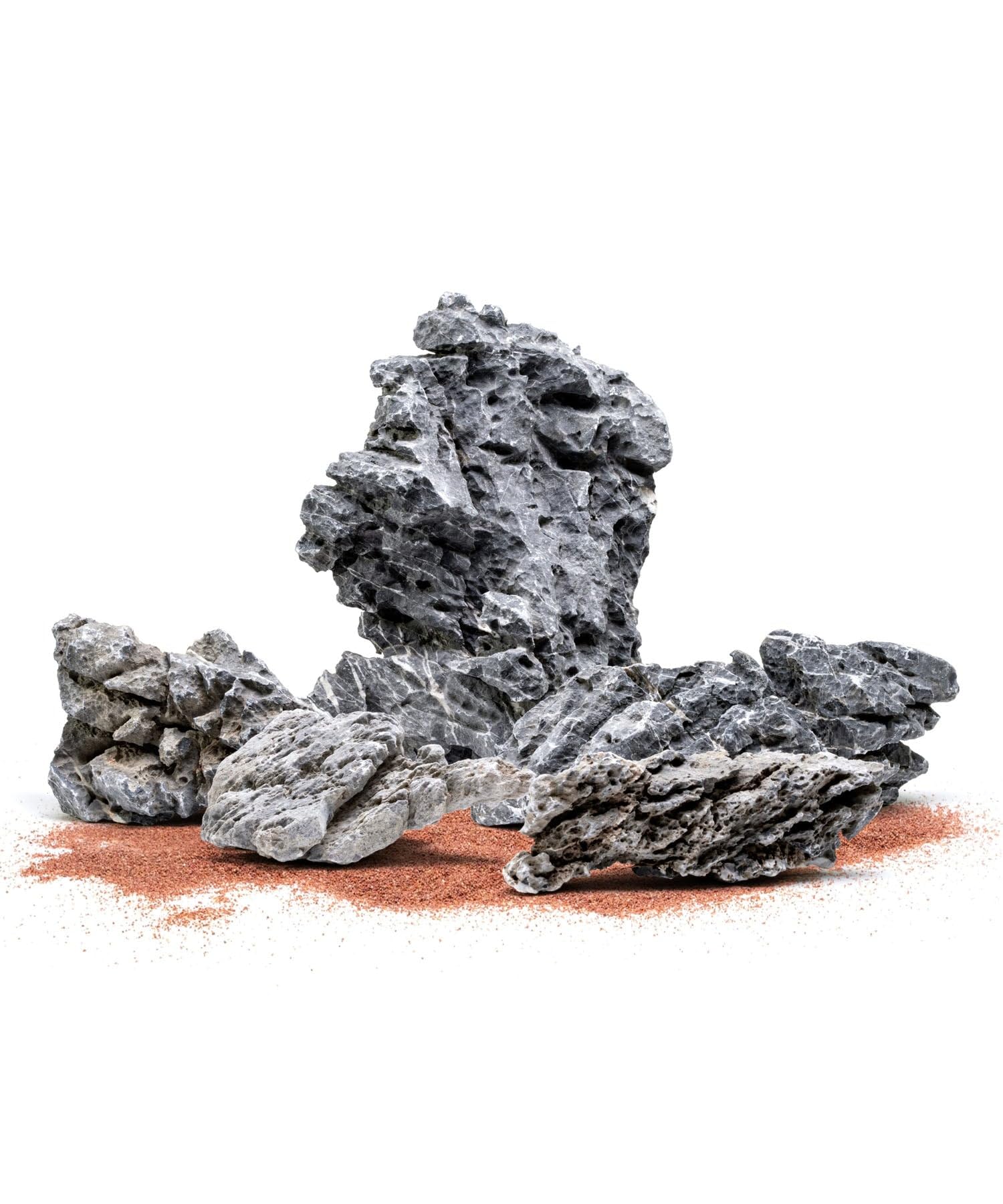 SubstateSource - Pierre naturelle Seiryu pour aquariums, terrariums et enclos d'amphibien, lot mixte de pierres de petite et grande taille - 9,1 kg