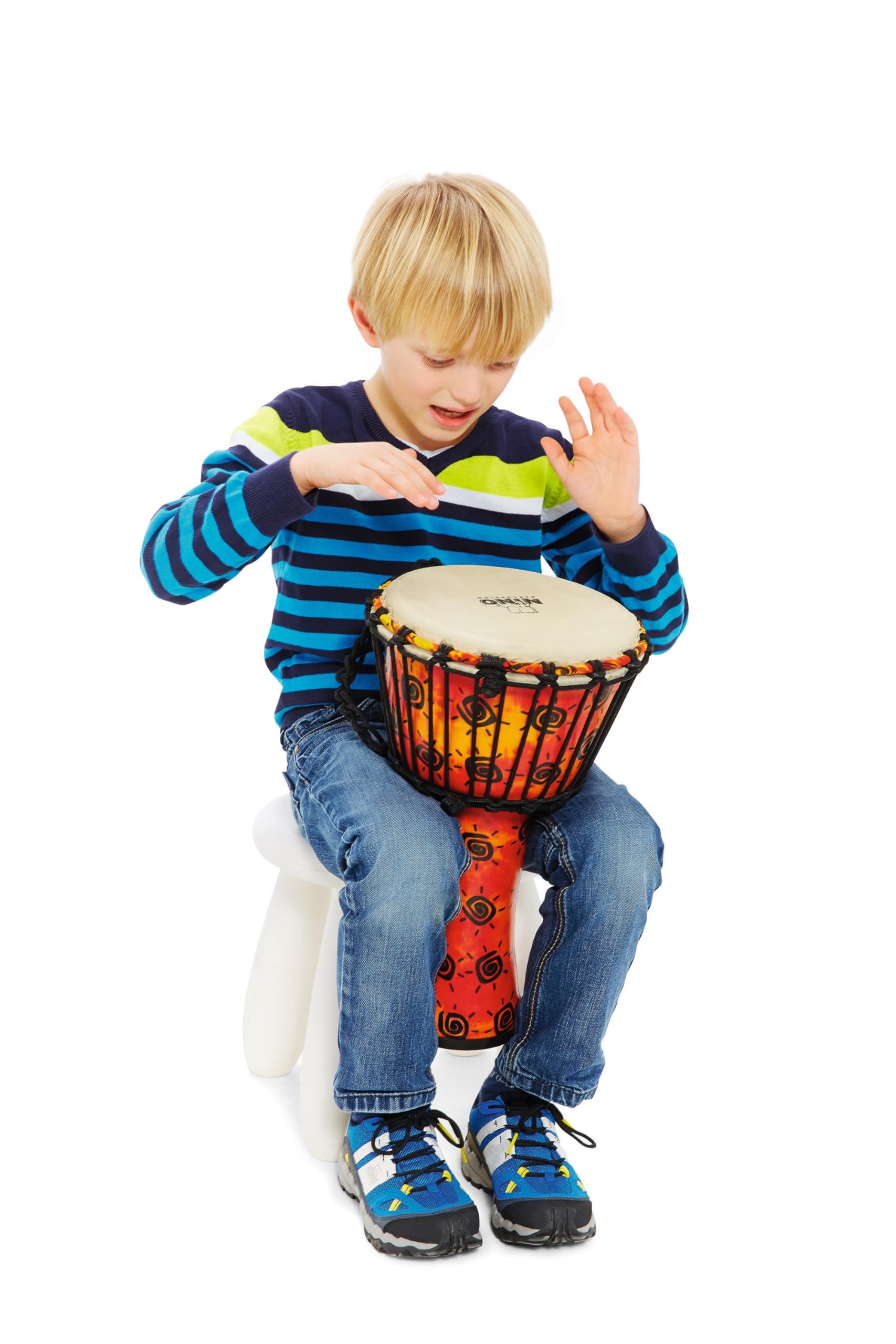 Nino Percussion NINO-PDJ1-S-G - Djembé con parche de piel de cabra (grande)