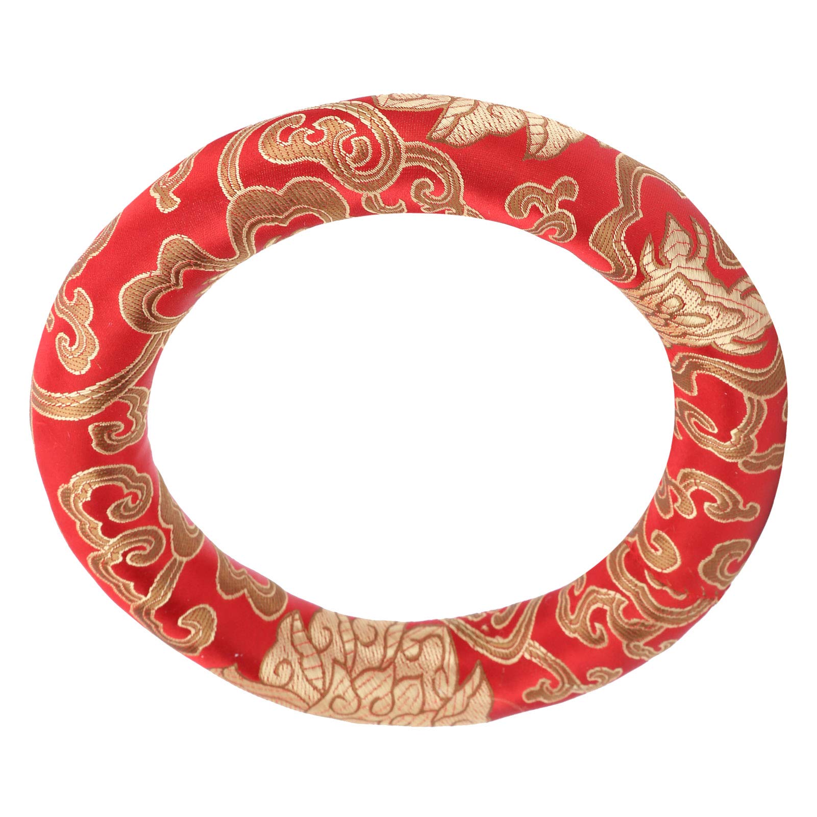 Cuscino per Campana Tibetana, Cucito a Mano in Broccato di Seta, Cuscino per Ciotola ad Anello Rotondo, Accessori Musicali per Regali Decorazione Meditazione Yoga
