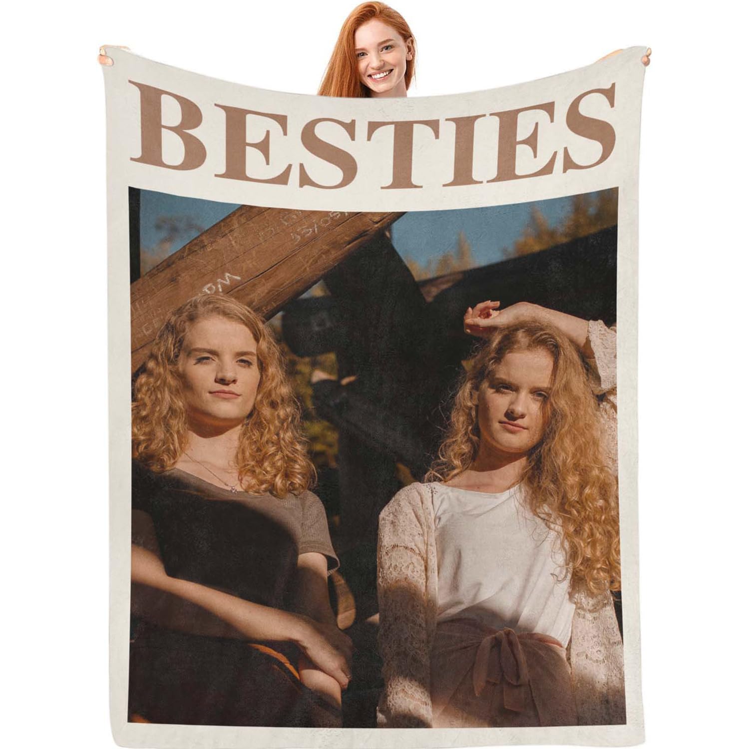 Personalized Blanket with Photo and Text - Blankets for Sofa Personalized for Mom, Dad and Children - Original Gift Ideas Blanket for Men on Birthday