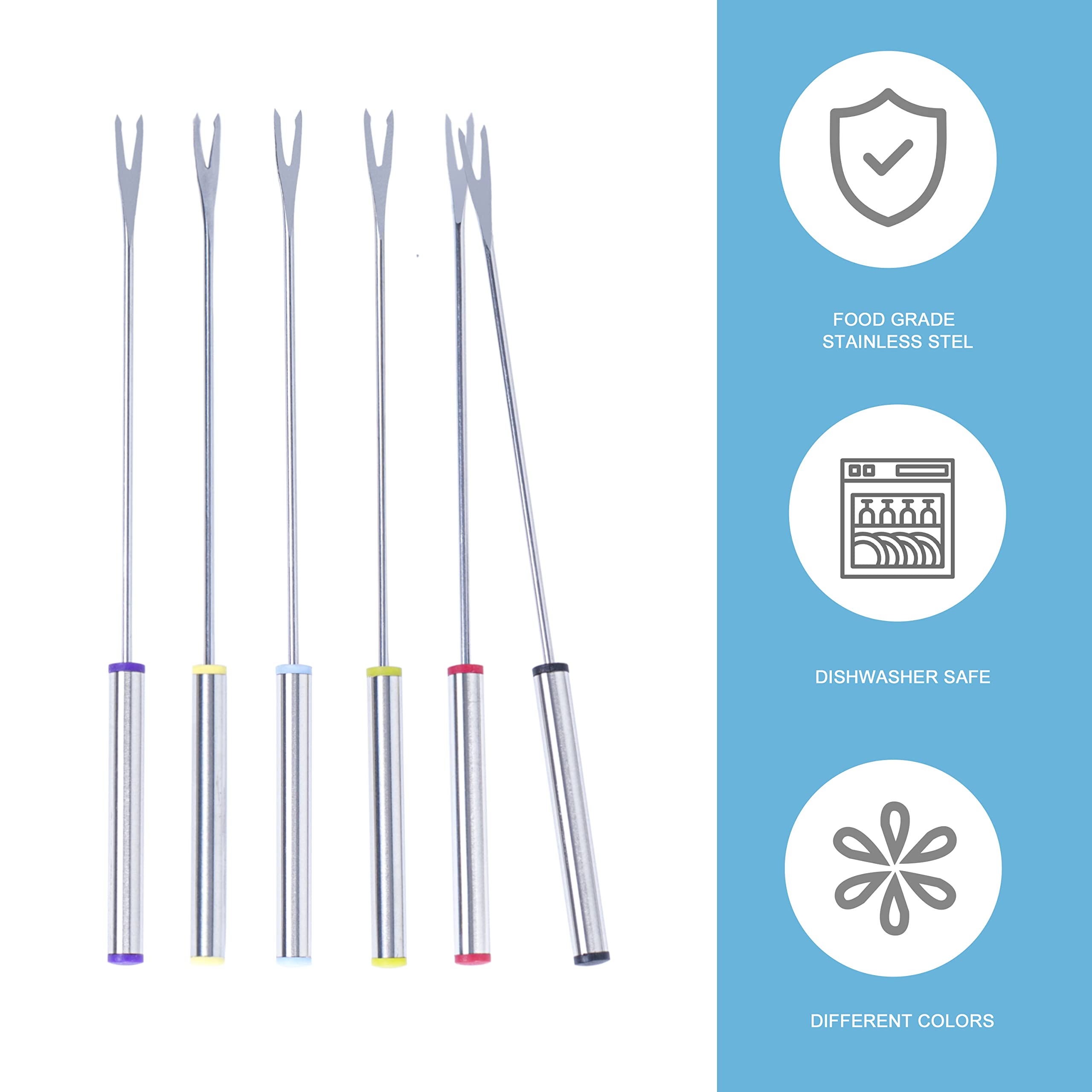6PCS 9.5 Inch Fondue Sticks Forks with Heat Resistant Handle — Amazon image 2