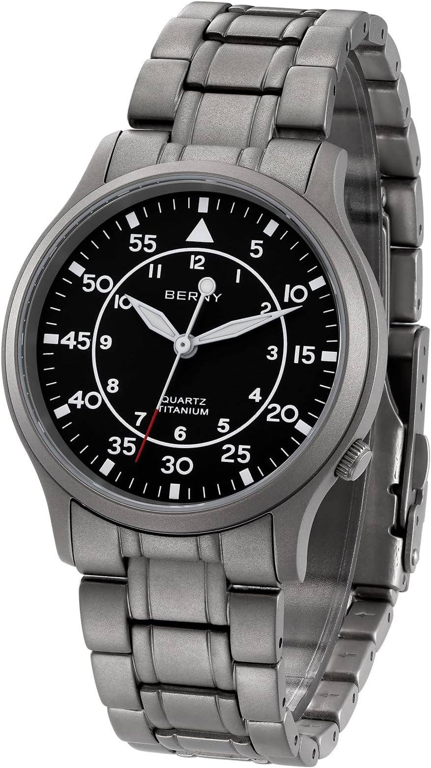 Men's Titanium Watch Japanese Sweep Second Quartz Movement Titanium Analog Quartz Watch T2566M Waterproof