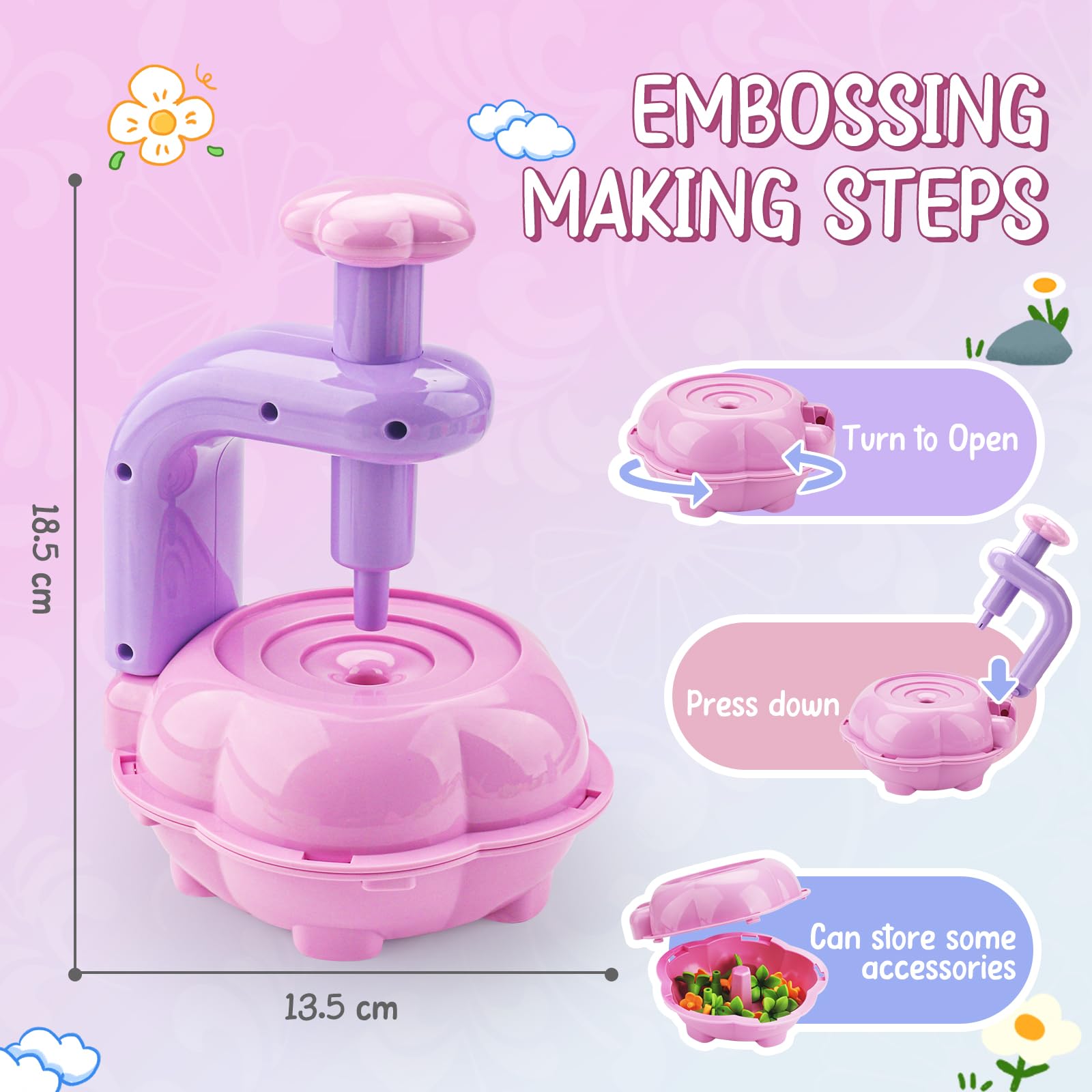 Bastelset Für Mädchen Ab 4 Jahre - DIY Stoff Blumen Set Mit Blumenmaschine