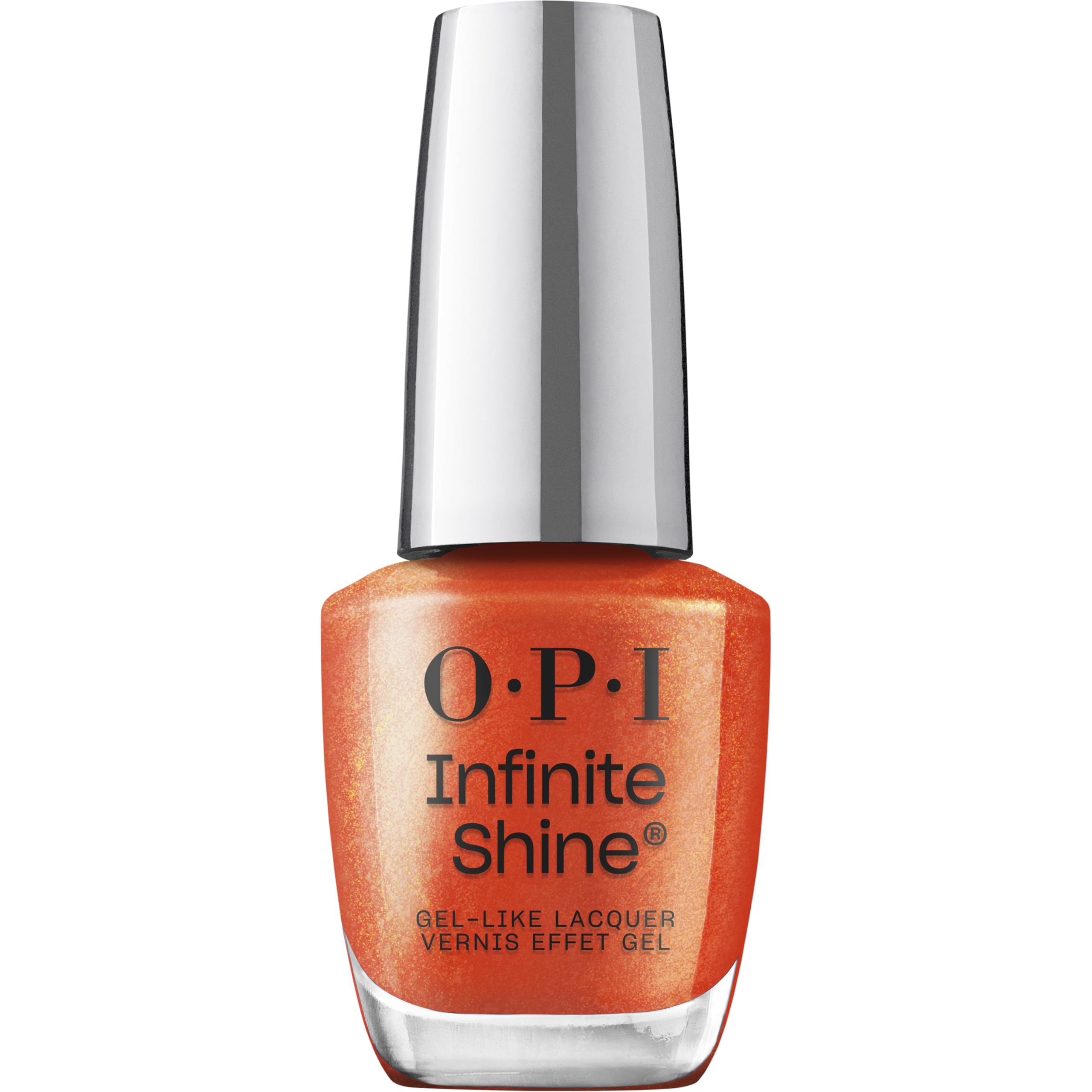 Infinite Shine Shock Em Orange | Semi-Sheer Bright Warm Orange Coral with Shimmer Long Wear Nail Polish | The New OPIcons Collection | Spring 2026
