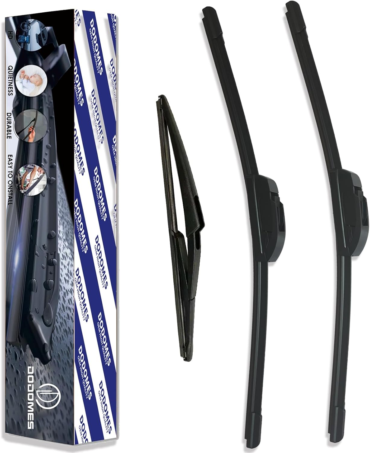 DODOMES 26"+17" Windshield Wipers with 12" Rear Wiper Blade