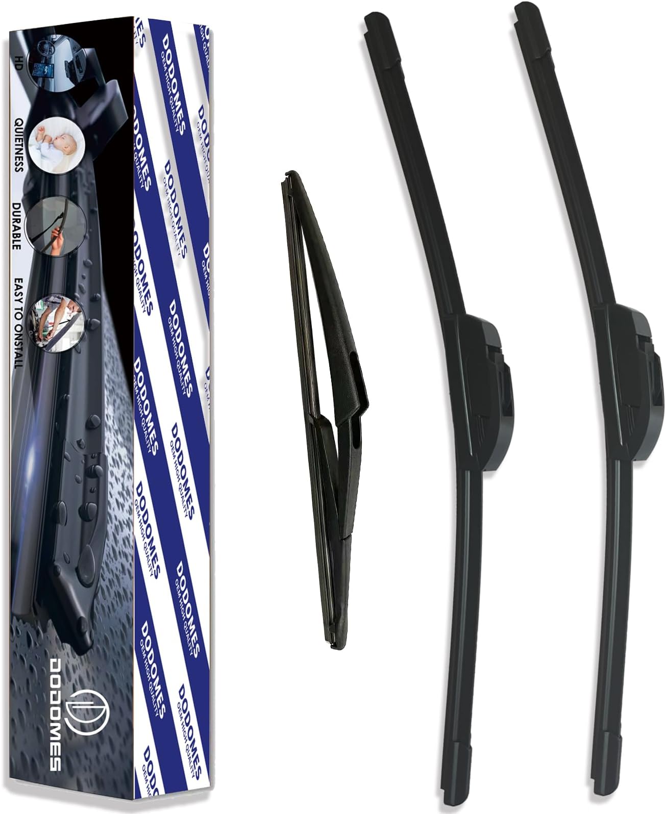 DODOMES 26"+17" Windshield Wipers with 12" Rear Wiper Blade Replacement forNissan Pathfinder R52 2013-2020 Rogue 2015-2021 Infiniti QX60 2014-2020 Original Factory OEM Quality (Pack of 3)