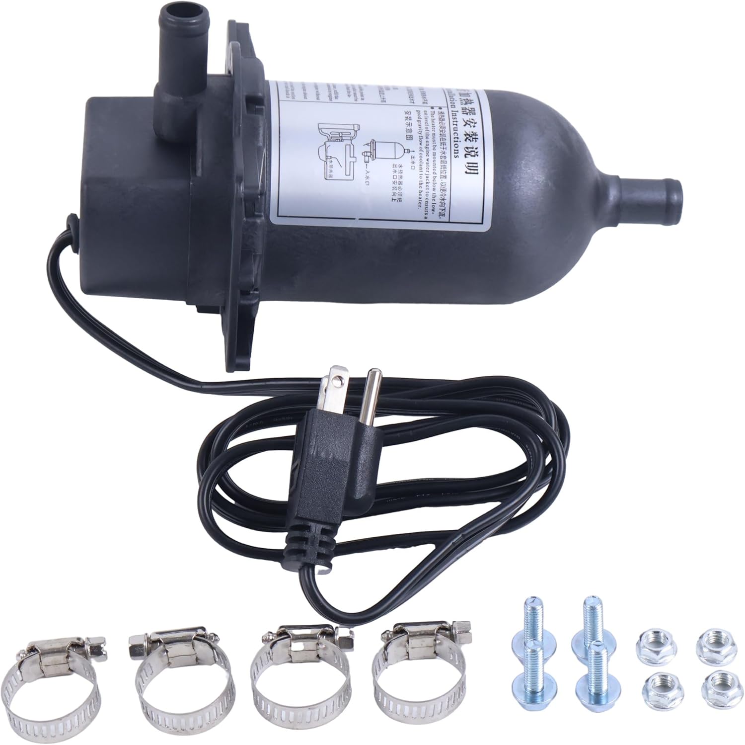 Engine Heater Coolant Preheater TPS181GT10-000 Fits Diesel and Gas Engines, 1800 W 120V 15A, ON: 100°F (38°C) OFF: 120°F (49°C) Constant Temperature Device with Plug