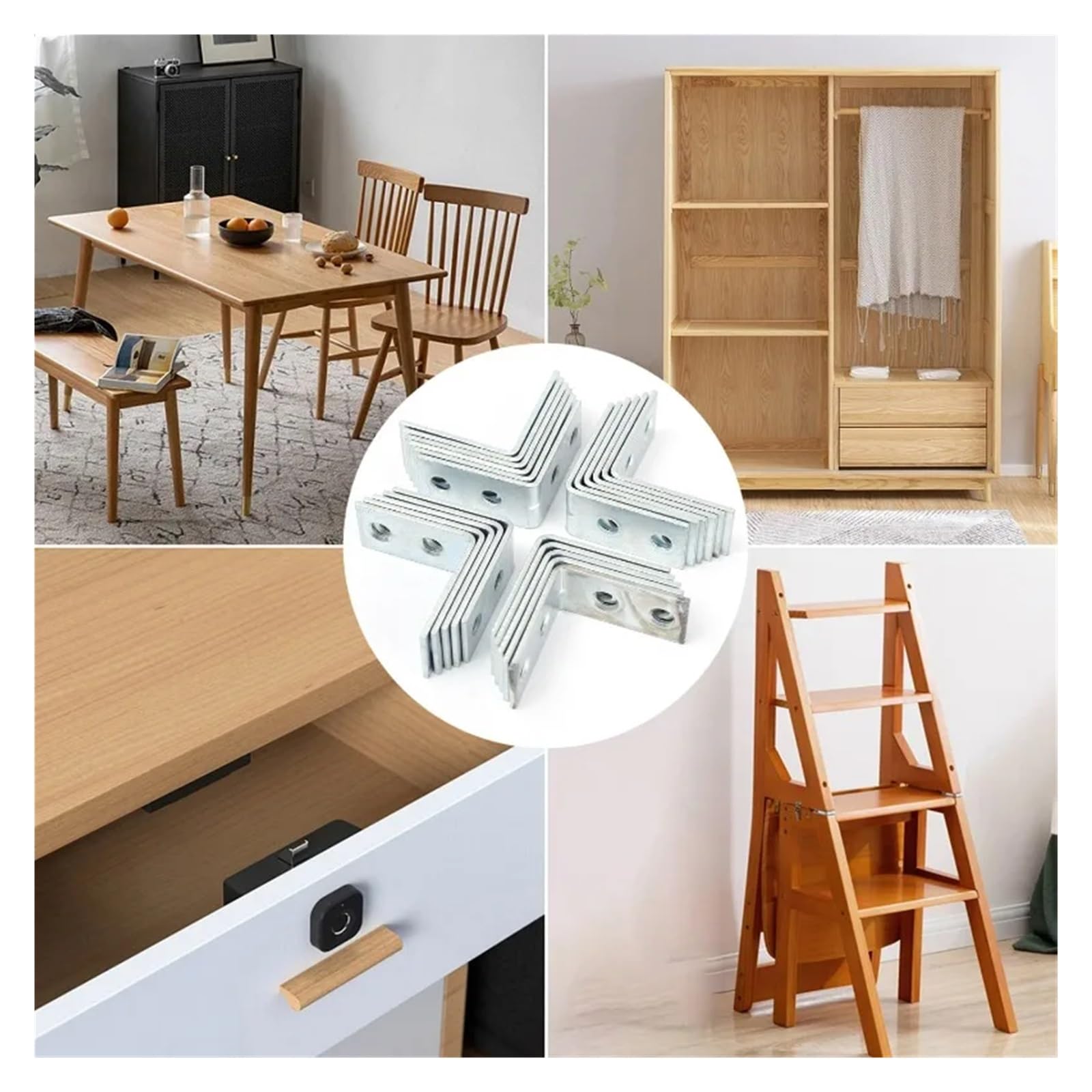 L-förmige Eckwinkel for Möbel, Regalträger, Metallstrebe, robuste Wandhalterung, rechtwinklige Befestigung Geeignet zur Möbelbefestigung(30pcs)