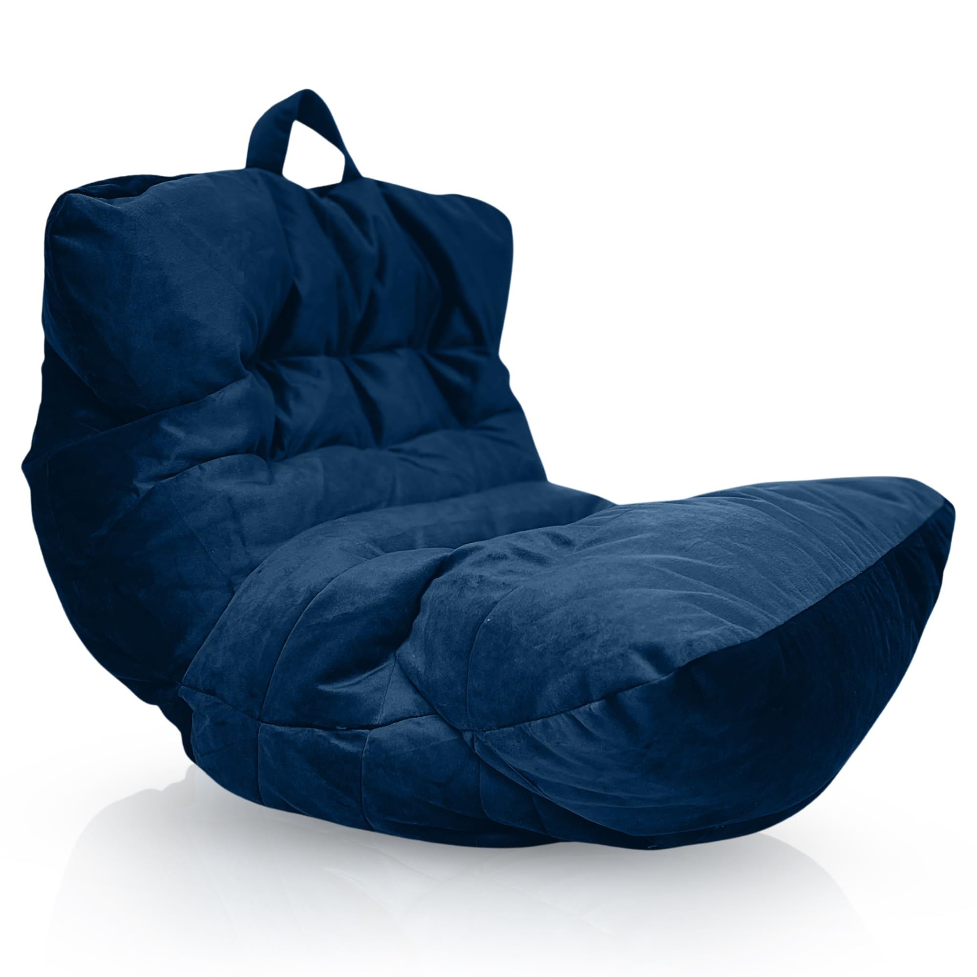Aiire Puff Salon de Lujo Moderno - Sofa Puf con Relleno Incluido Gigante de Diseño en Terciopelo Premium - Bean Bag Chair Grande para Adultos o Decoracion Habitacion Juvenil - Puffs XXL Azul