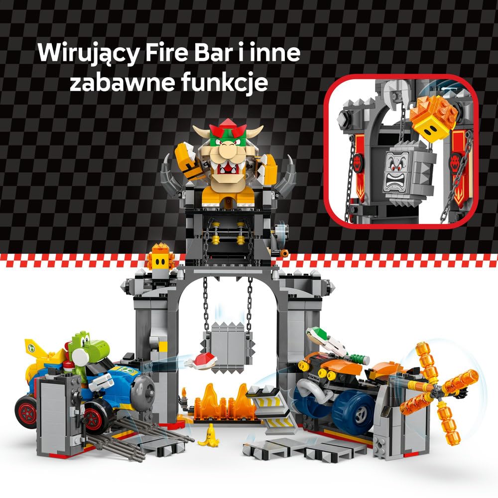 LEGO Super Mario Mario Kart— Bowser i jego zamek 72039 | Zamek Bowsera, zestaw klocków dla dzieci, prezent dla fana Mario, interaktywna zabawka dla 9-latka, 1068 elementów