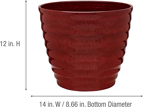 Miniatura 4 de Southern Patio Maceta de resina de colmena de 14" para interiores, 19.03 cuartos de galón de capacidad