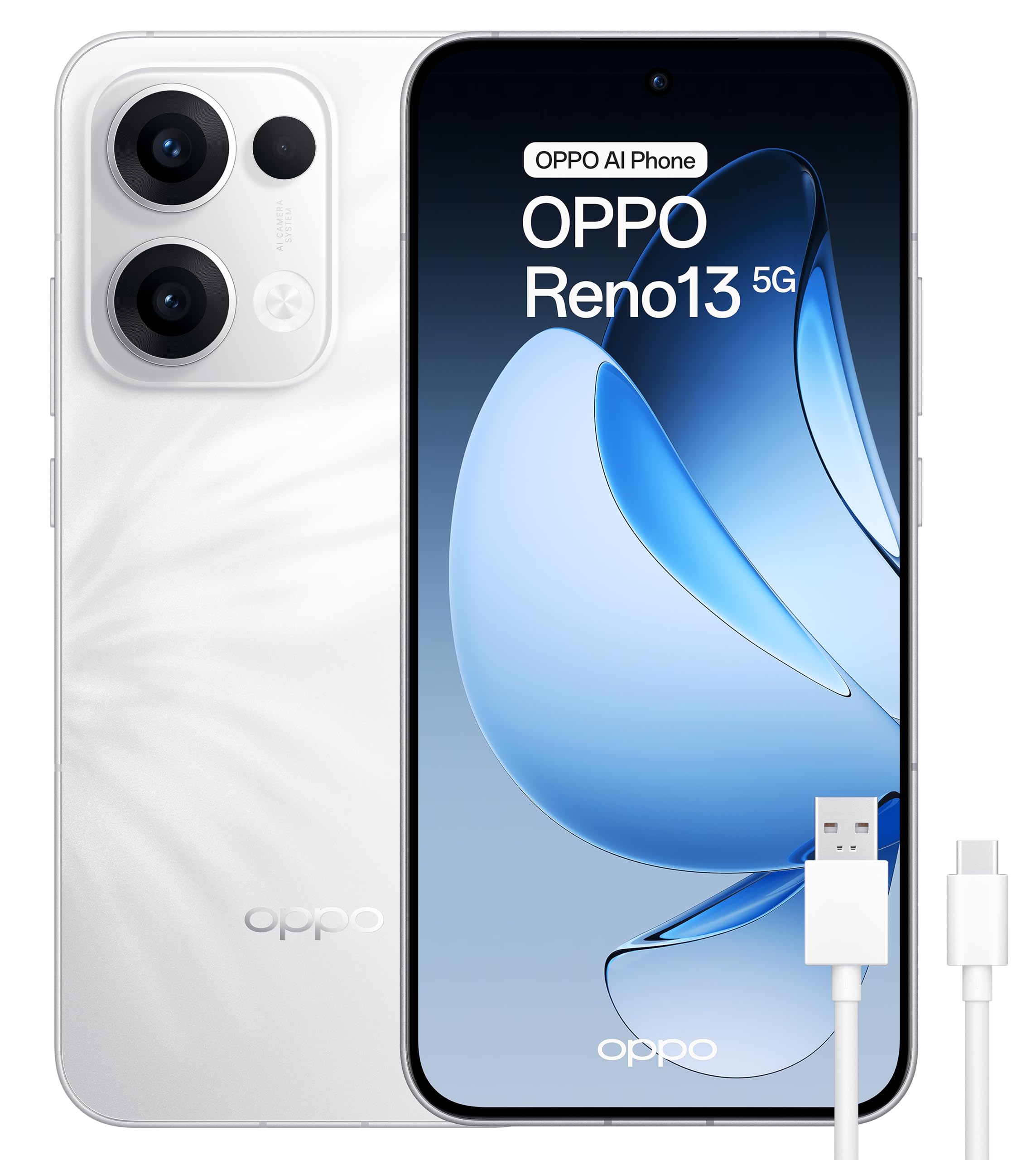 oppo reno13 5g smartphone white 12gb 256gb amoled 50mp