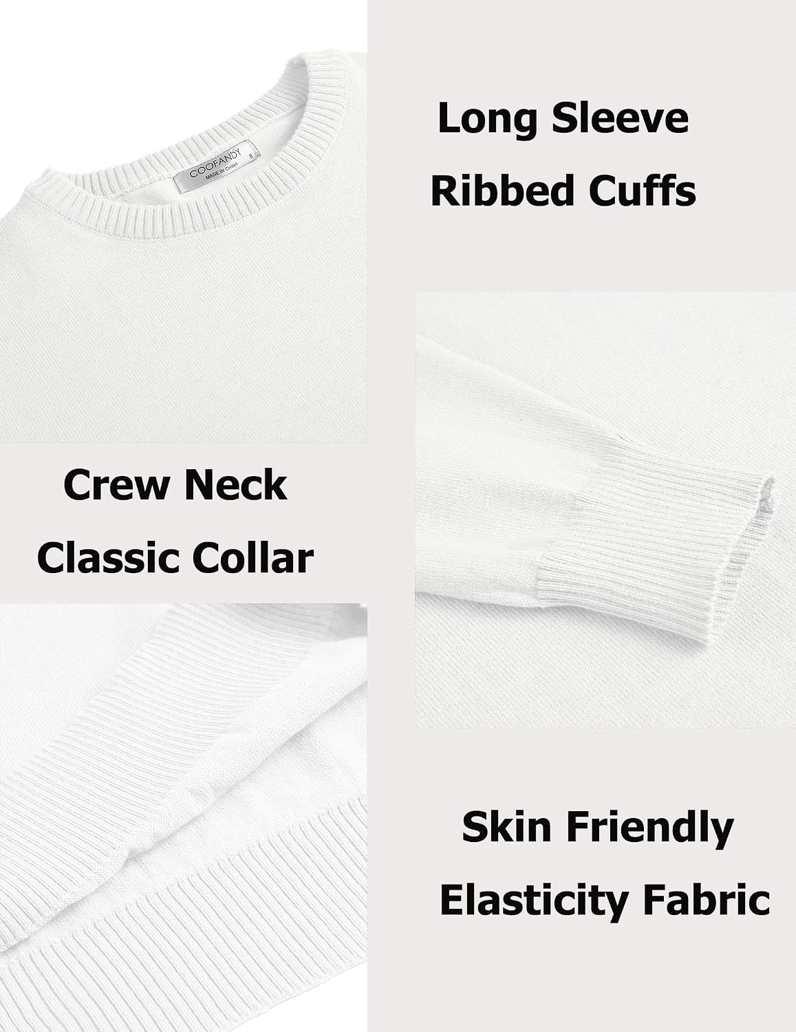 COOFANDY Men's Dress Crew Neck Sweater Lightweight Sweatshirts Knitted Pullover Casual Fashion Long Sleeve Sweater