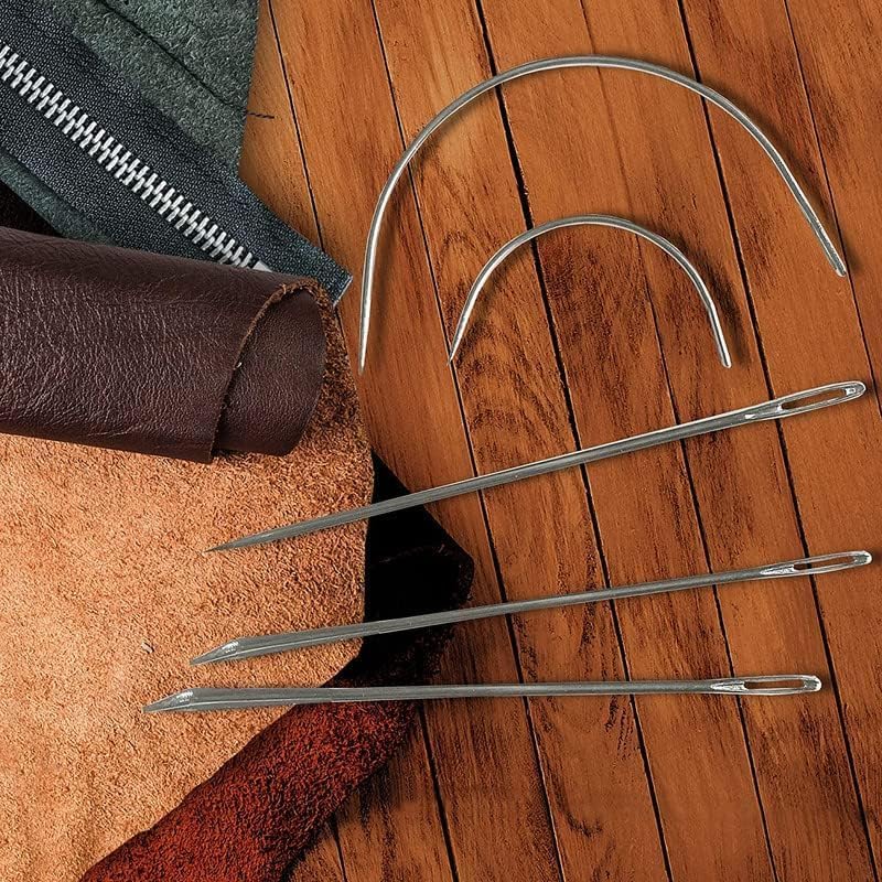 Miniatura 6 de Juego de agujas de coser a mano resistentes, 15 agujas para tapicería, cuero, reparación de lona de alfombra