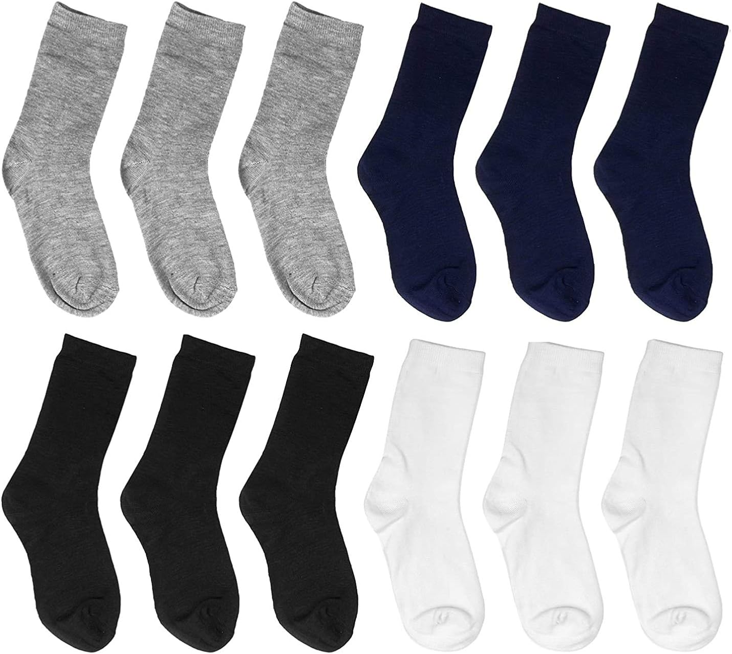Falari 12-Pack Girl Toddler Kids Cotton Crew Socks: Clothing