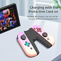 Vista 8 de Switch Joy-Con - Agarre de carga compatible con Nintendo Switch y modelo OLED, cargador de controlador Joy-Con con interruptor en forma de V
