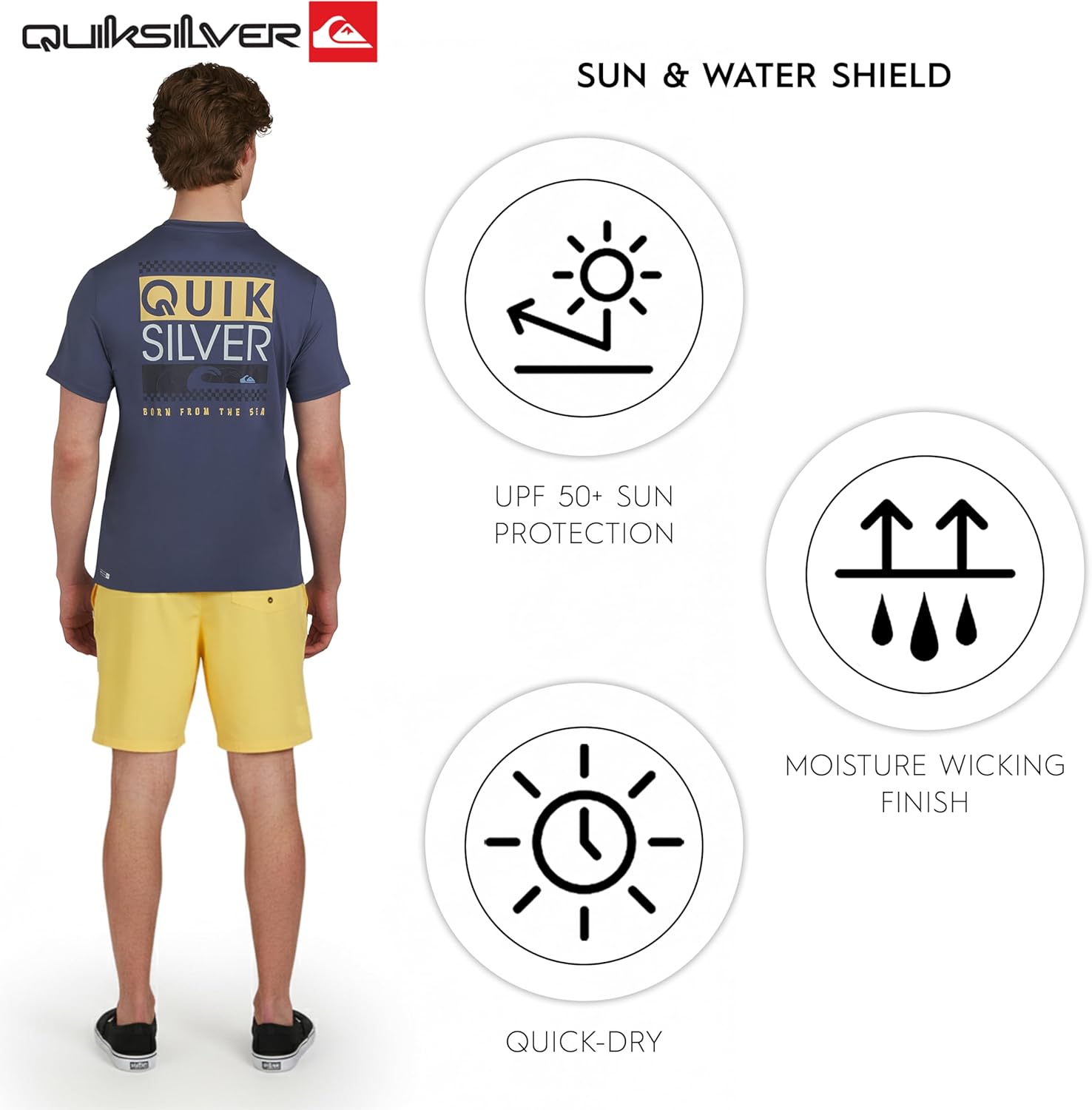 Quiksilver Mens Swimwear Regular Fit UPF 50 Short Sleeve Sun Tee - Image 5