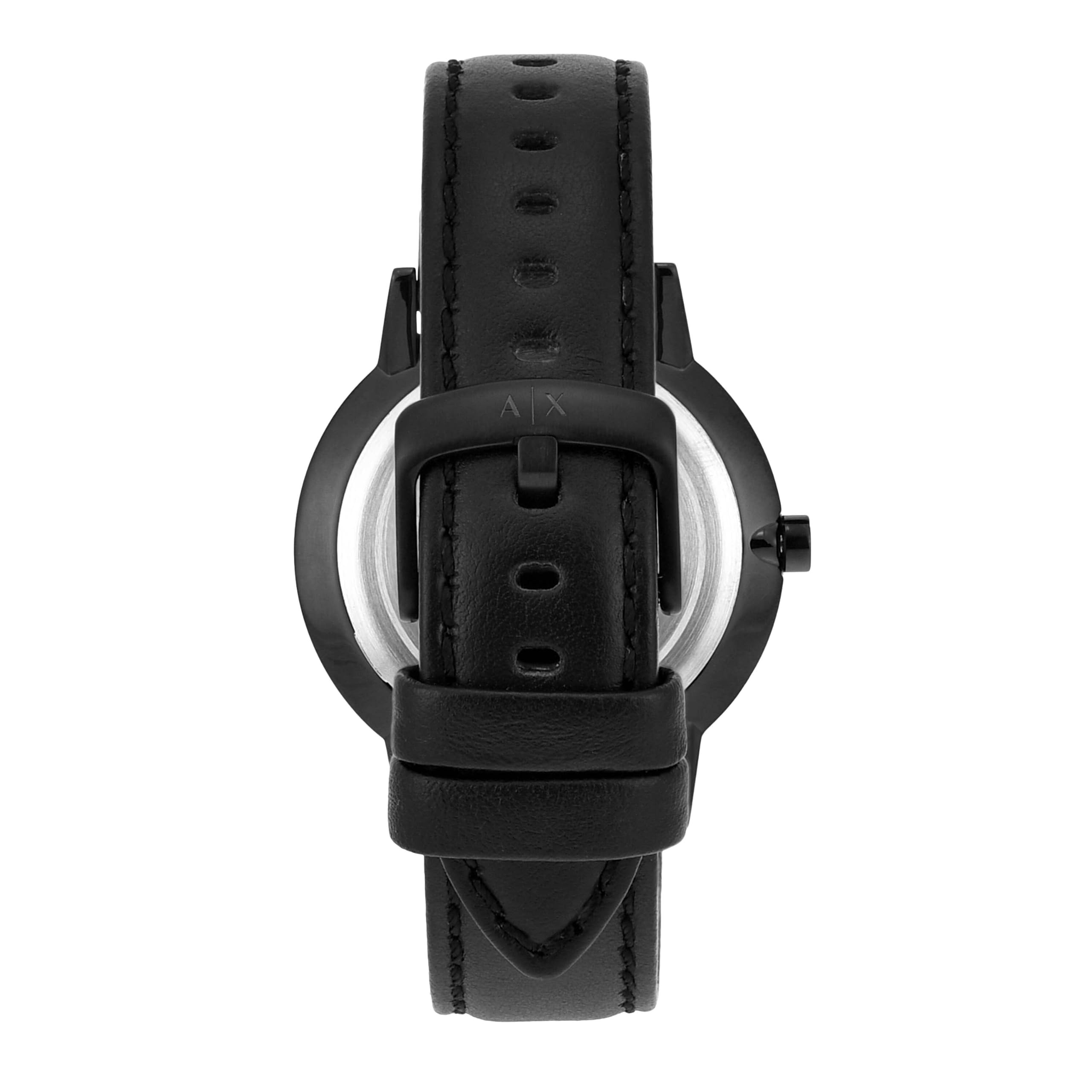 Armani Exchange Watch for Men, Quarz-Multifunktionswerk und 42 mm Gehäusegröße mit Lederarmband