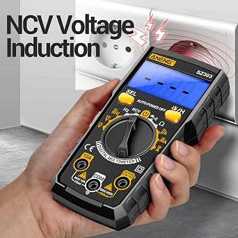 Digital Multimeter Tester, Ohm Volt Amp Test Meter, DC AC Voltmeter and Continuity Test Diode Voltage Tester for Automotive Battery Test Household Outlet (Black)
