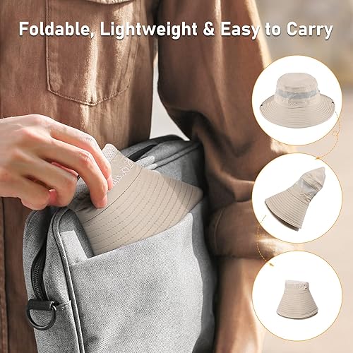 Miniatura 6 de Plarmod Sun Fashing Hat for Men, 3.5 Wide Brim Cools Super Wide Brim Sun Hat for Fishing, Hiking