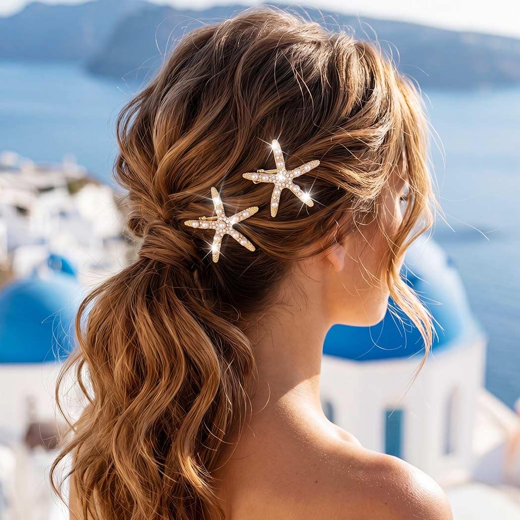 CAKURE Starfish Hair Clips Mermaid Hair Barrettes Beach Hair Accessories