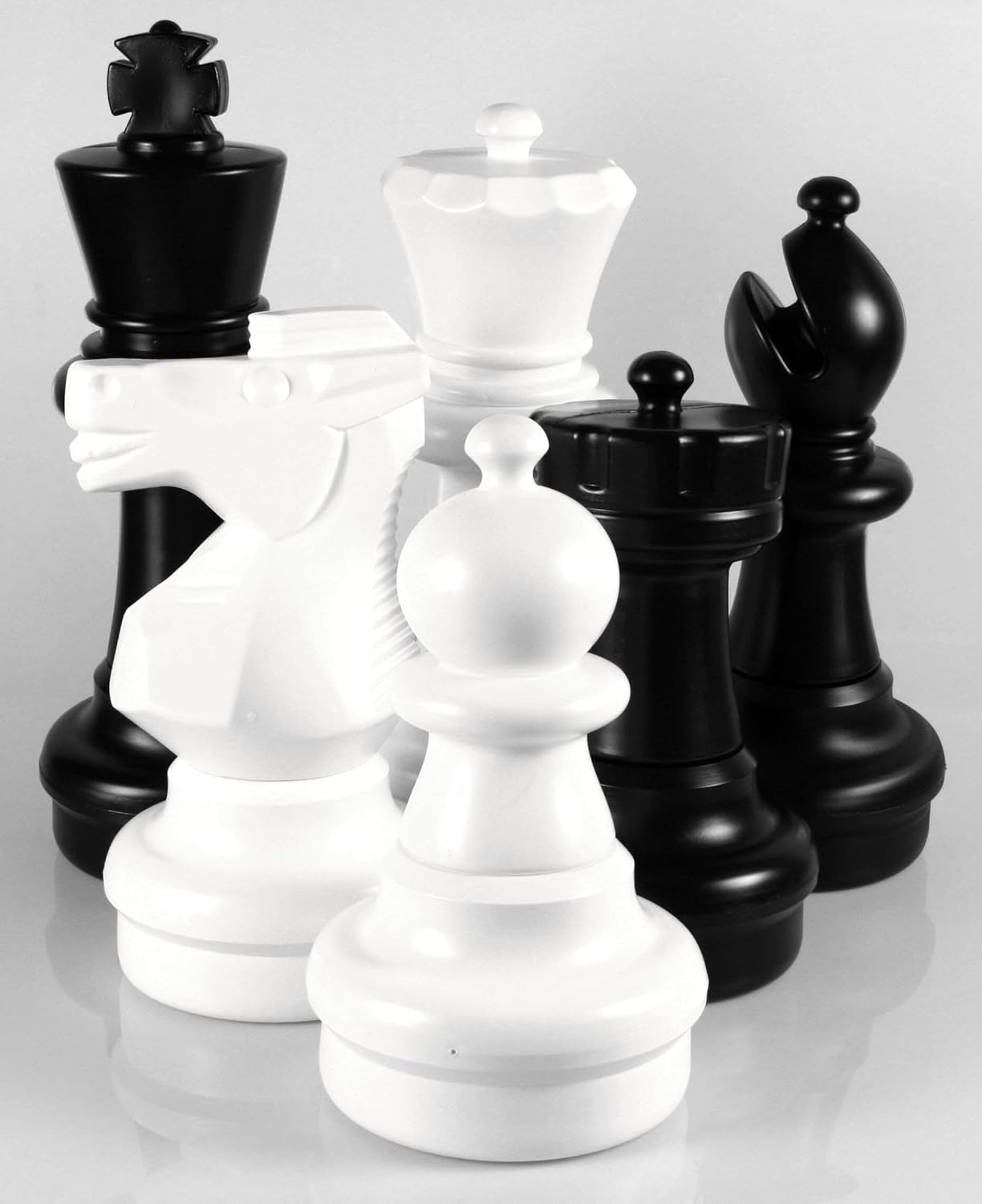 Chess House Giant Set Premium Pieces 25 inch King - Black and White - Complete with 32 Pieces - All Weather Indoor Outdoor - Home Park Resort Campground - Weightable - E060