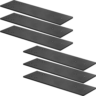 Sasylvia 6 Pack Countertop Support Bracket 3.5" x 12" Knee Wall Hidden Countertop Bracket Heavy Duty Floating Metal Corbels for Quartz Granite Wood Concret Counter, Screws Included