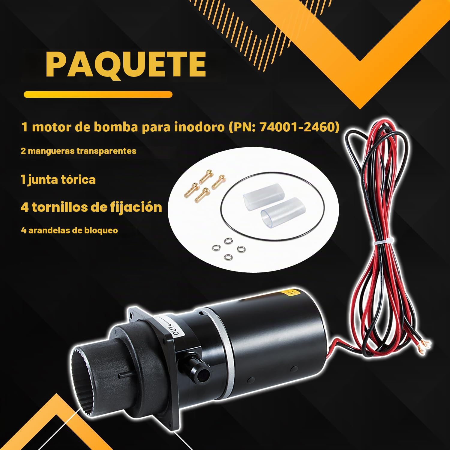 Repuesto para kit de montaje de macerador de inodoro marino 37041-0010 de 12 voltios