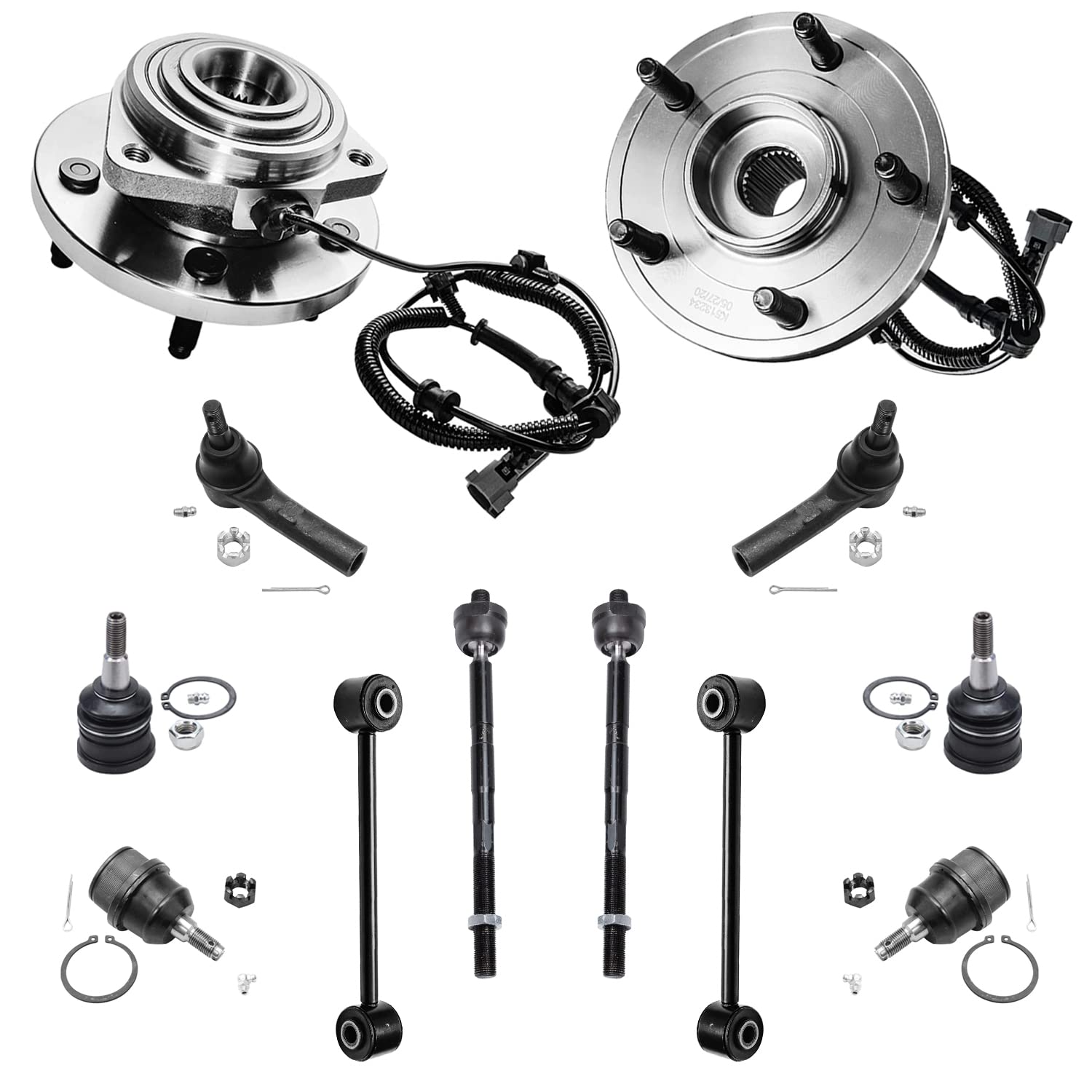 Detroit Axle - 12pc Front Wheel Hubs Kit for 2006-2010 Jeep Commander