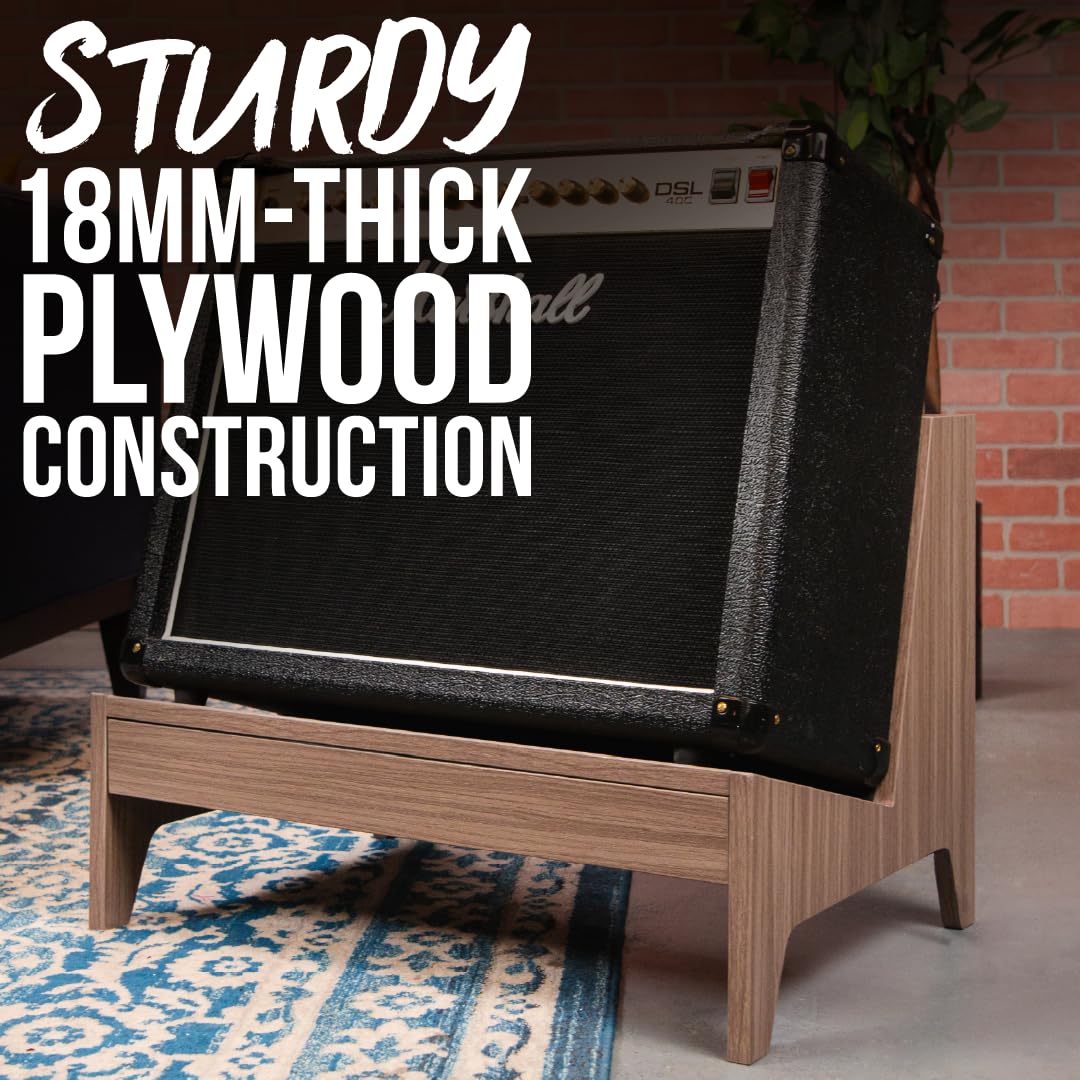 Gator Frameworks Duży drewniany stojak na wzmacniacz gitarowy z serii Elite w czarnym wykończeniu (GFW-ELITEGTRAMPLG-BLK)