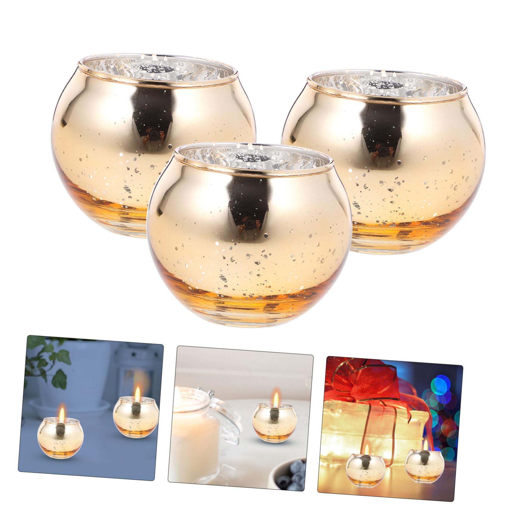 VOSAREA 12pièces Porte-Bougies Votives Verre Transparent Contenant pour Bougies Chauffe-Plat Bougeoir De Table Décoratif avec Base Stable