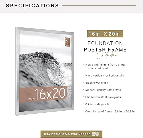 Vista 203 de MCS Gallery Foundation - Marco de póster, marco de fotos para arte de pared, negro, 16 x 20 pulgadas, individual