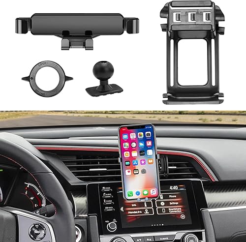 Miniatura 1 de Compatible con soporte para teléfono Honda Civic 2016-2021 para automóvil, ranura de luz de peligro, para ventilación de aire Civic de 10