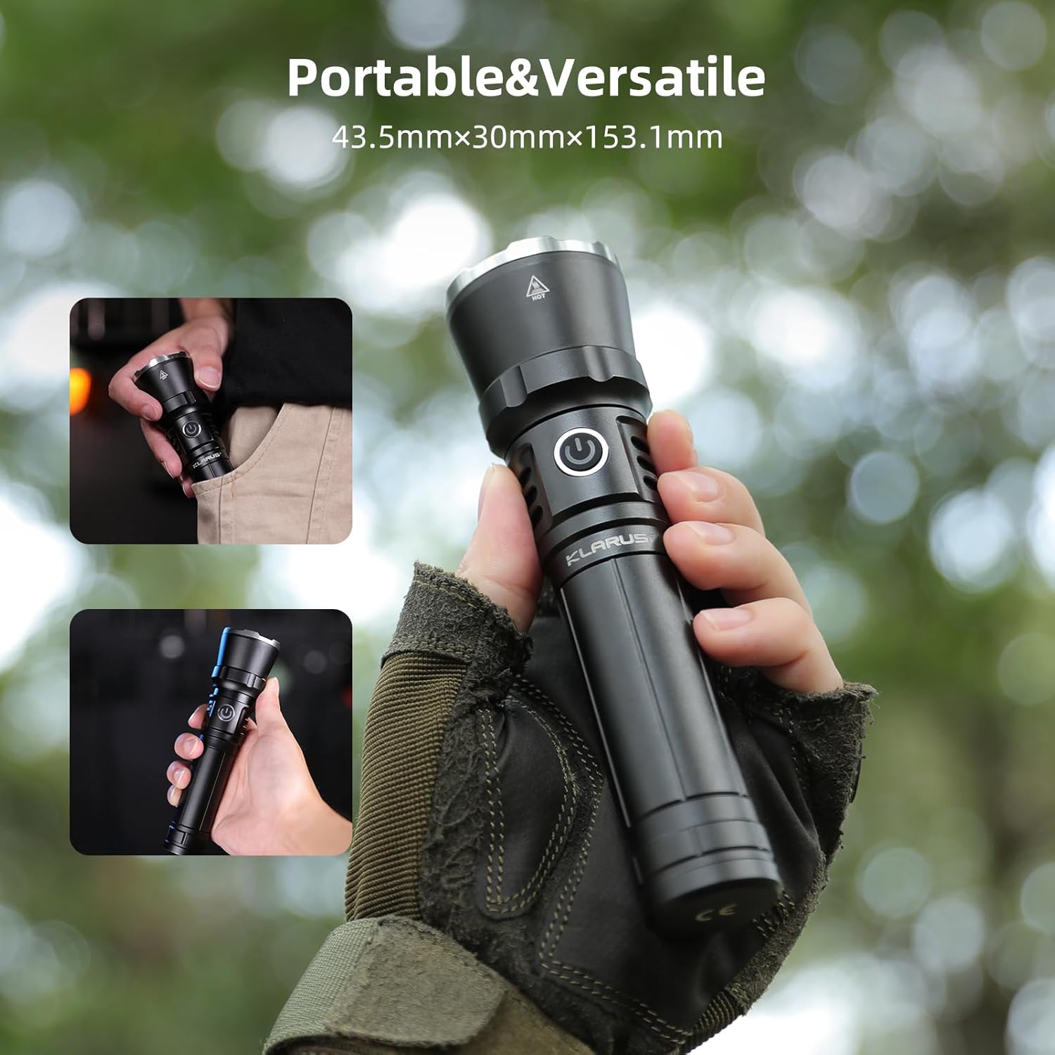 klarus EP12 Ultra Bright 30W 2000LM Zoomable Flashlight 2460 Feet Long Throw Adjustable Focus Floodlight Spotlight