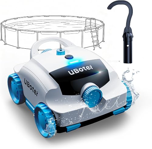 E10 UBoter Cordless Robotic Pool Cleaner, 2400 GPH, Dual‑Layer Filtration | 3L Filter Basket,No Spillback Design, Edge Vacuum Corner Cleaning, 120-150 Mins Runtime, Auto‑Parking for Above Ground Pools
