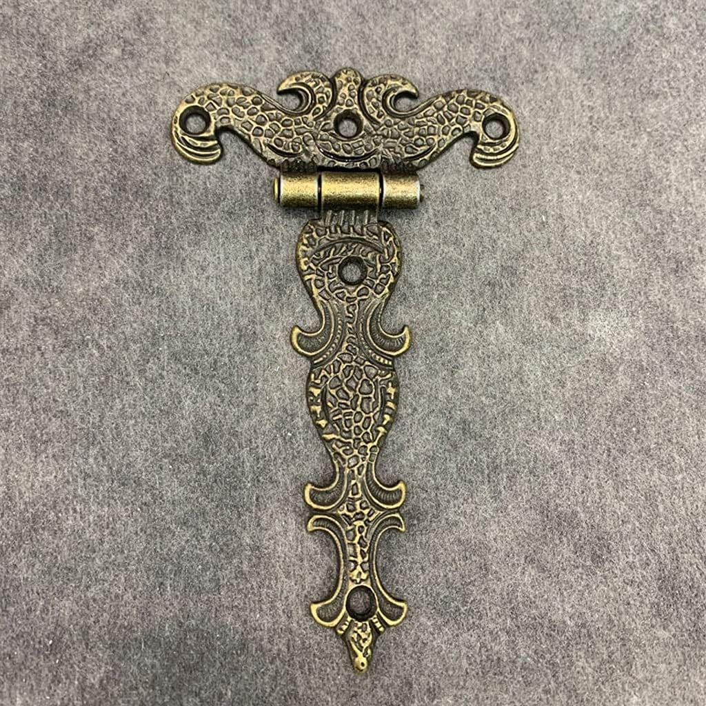 Door Hinges 2pcs Cabinet Door Butt Hinges Vintage Brass Plated Large Hinge Big Decorative Jewelry Wooden Box Furniture Fittings 11369mm