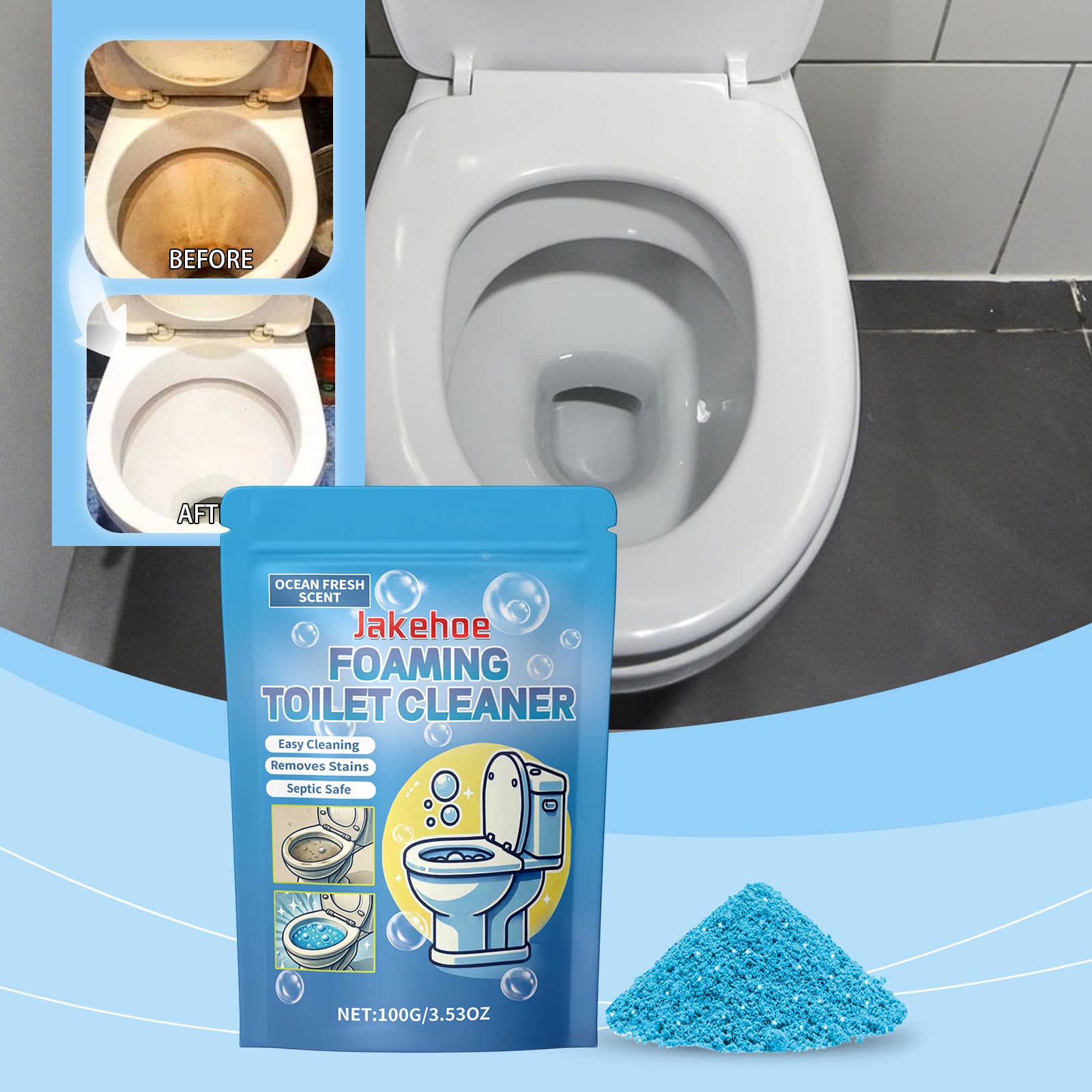 Amazon.com: JAKEHOE Foaming Toilet Cleaner, Ocean Fresh Scent