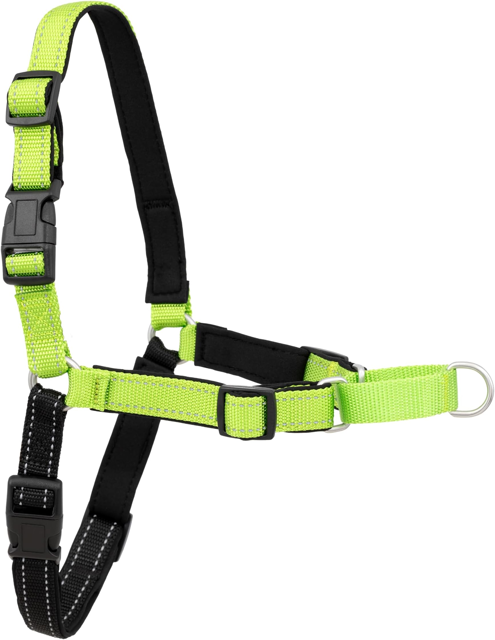 PetSafe Deluxe Easy Walk Dog Harness - Martingale Loop with D-ring Stops Pulling - Training & Behavior Aid - Reflectivity Enhances Visibility in Low Light - Comfortable Padding - Apple/Black - S