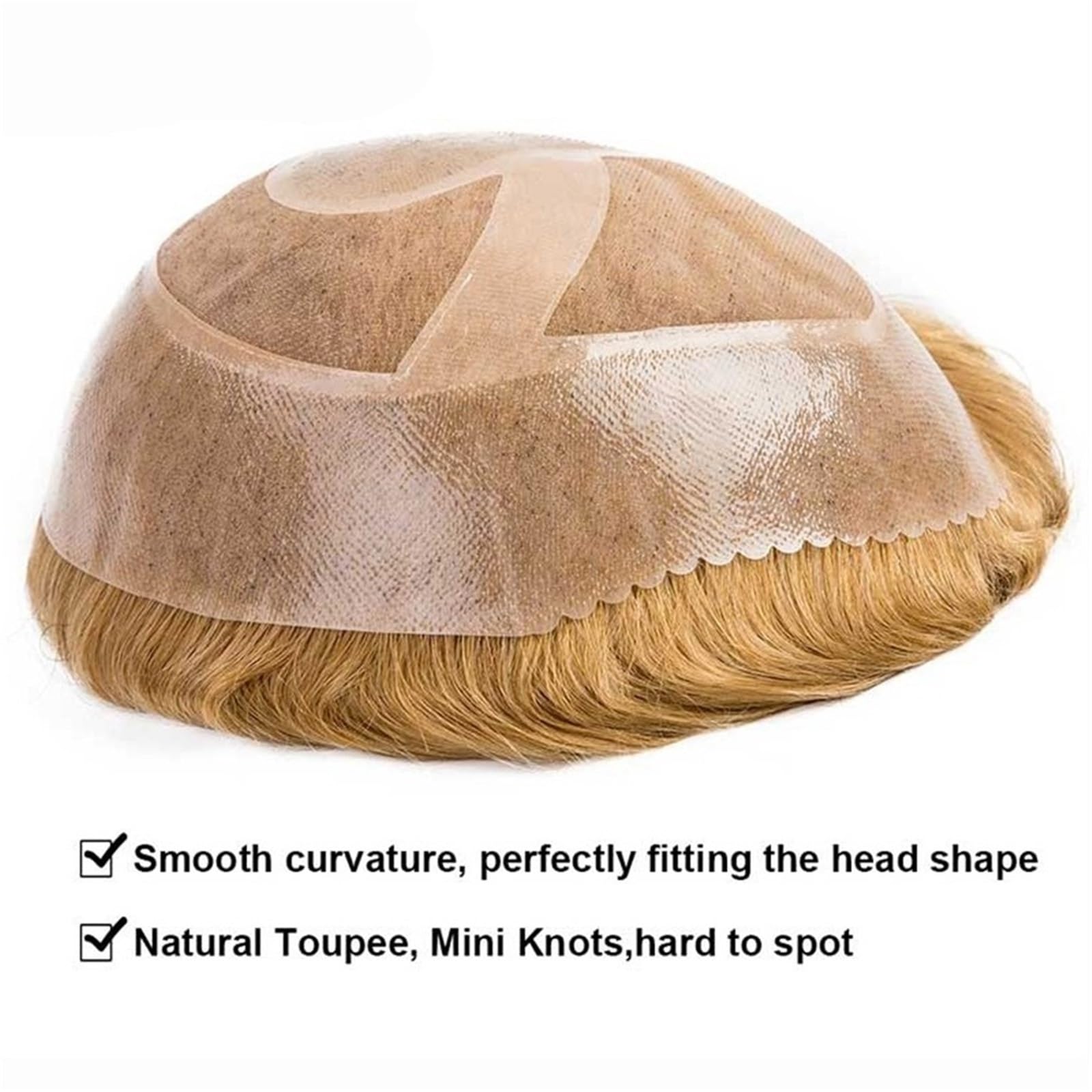 Tupecik męski Peruka męska z naturalnych włosów koronką i skórą PU nr 21